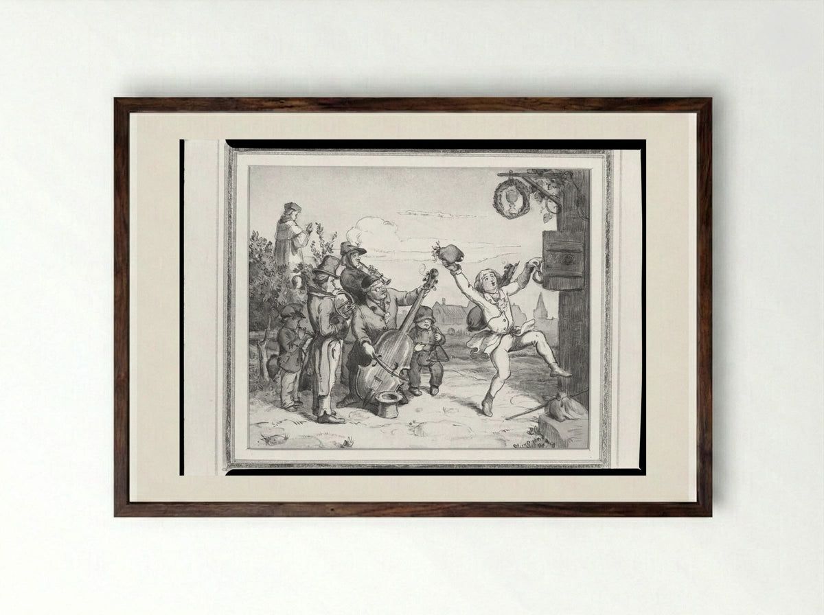 Homecoming - Adrian Ludwig Richter - Framed Print Dark Wood