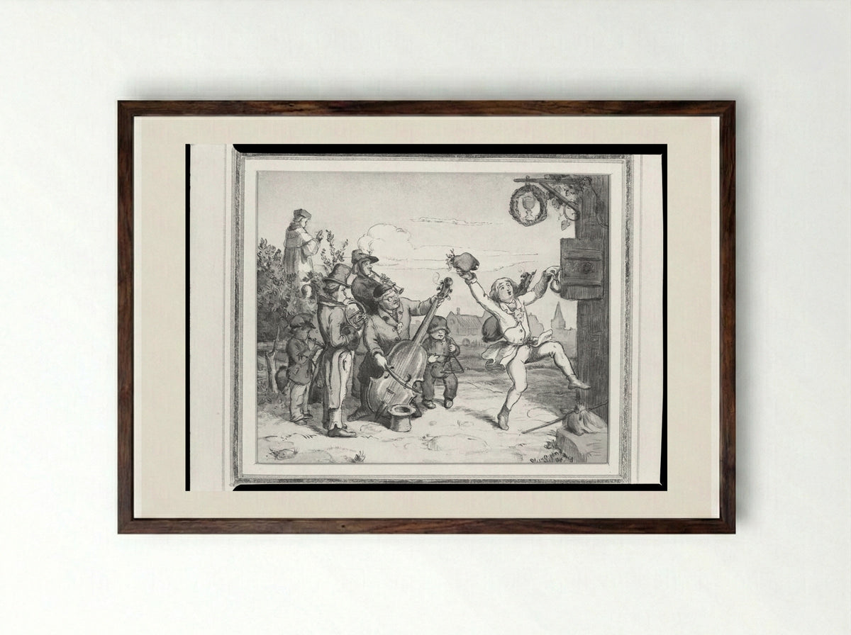 Homecoming - Adrian Ludwig Richter - Framed Print Dark Wood