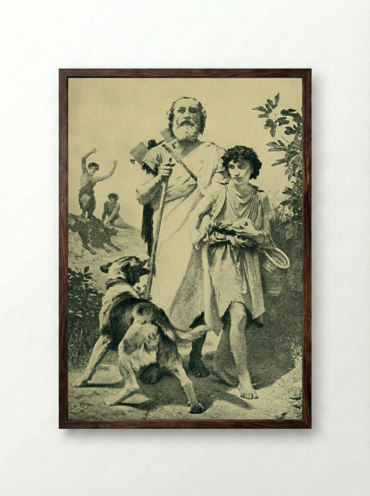 Homer and his Guide - William-Adolphe Bouguereau - Framed Print Dark Wood