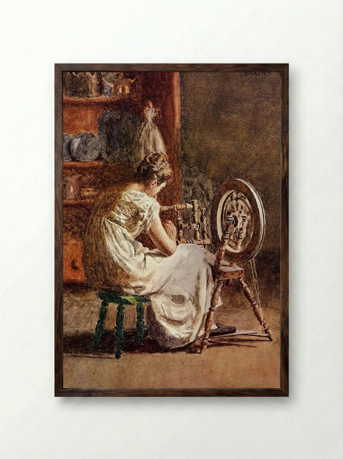 Homespun - Thomas Eakins - Framed Print Dark Wood