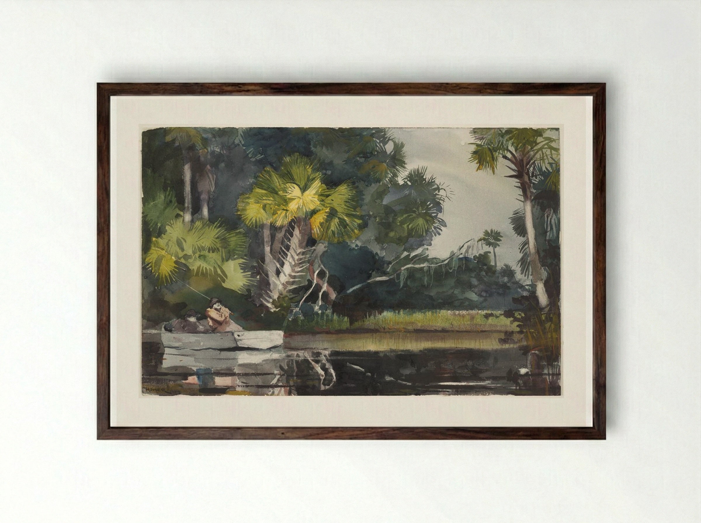 Homosassa Jungle - Winslow Homer - Framed Print Dark Wood