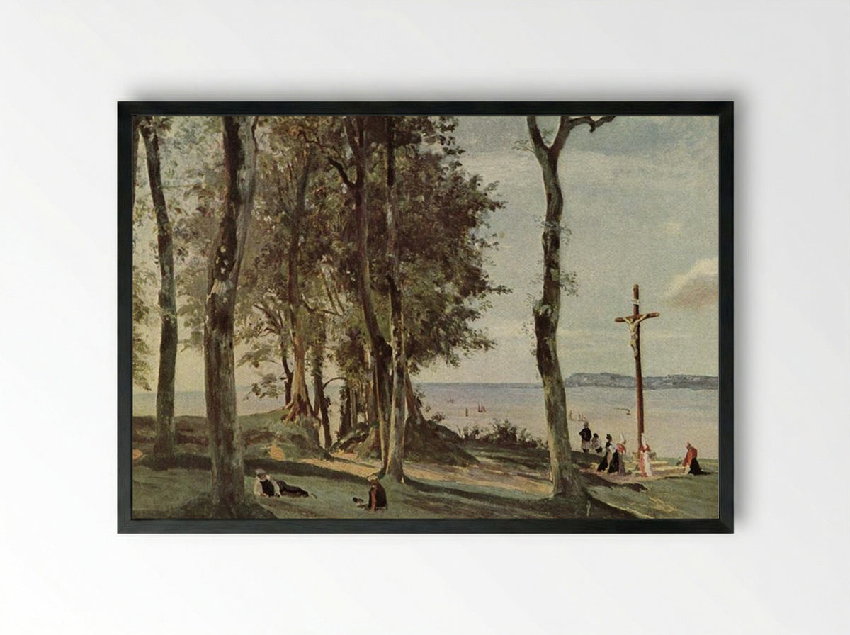 Honfleur: Calvary - Camille Corot - Framed Print Black