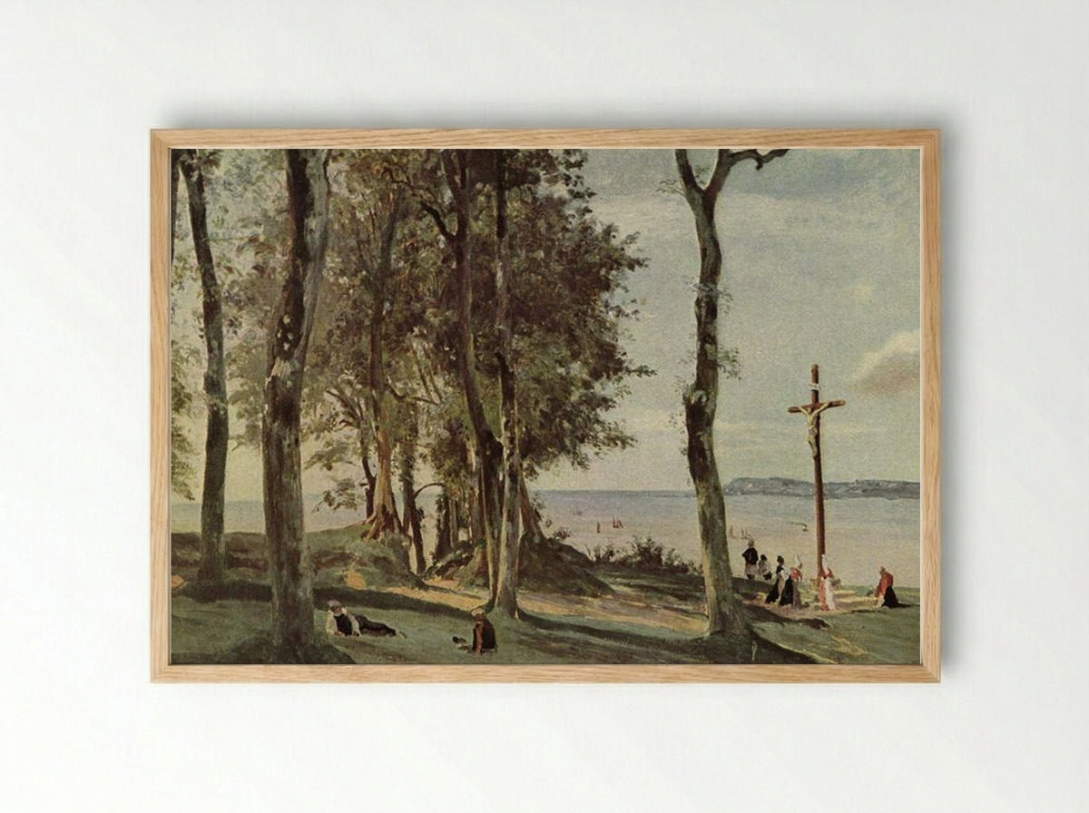 Honfleur: Calvary - Camille Corot - Framed Print Wood