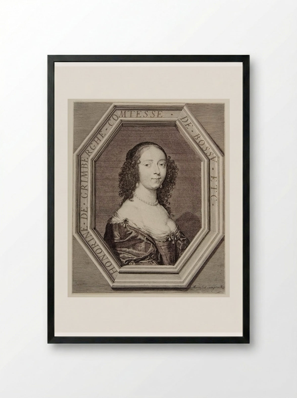 Honorine de Grimberghe, Countess of Bossu - Jean Morin - Framed Print Black