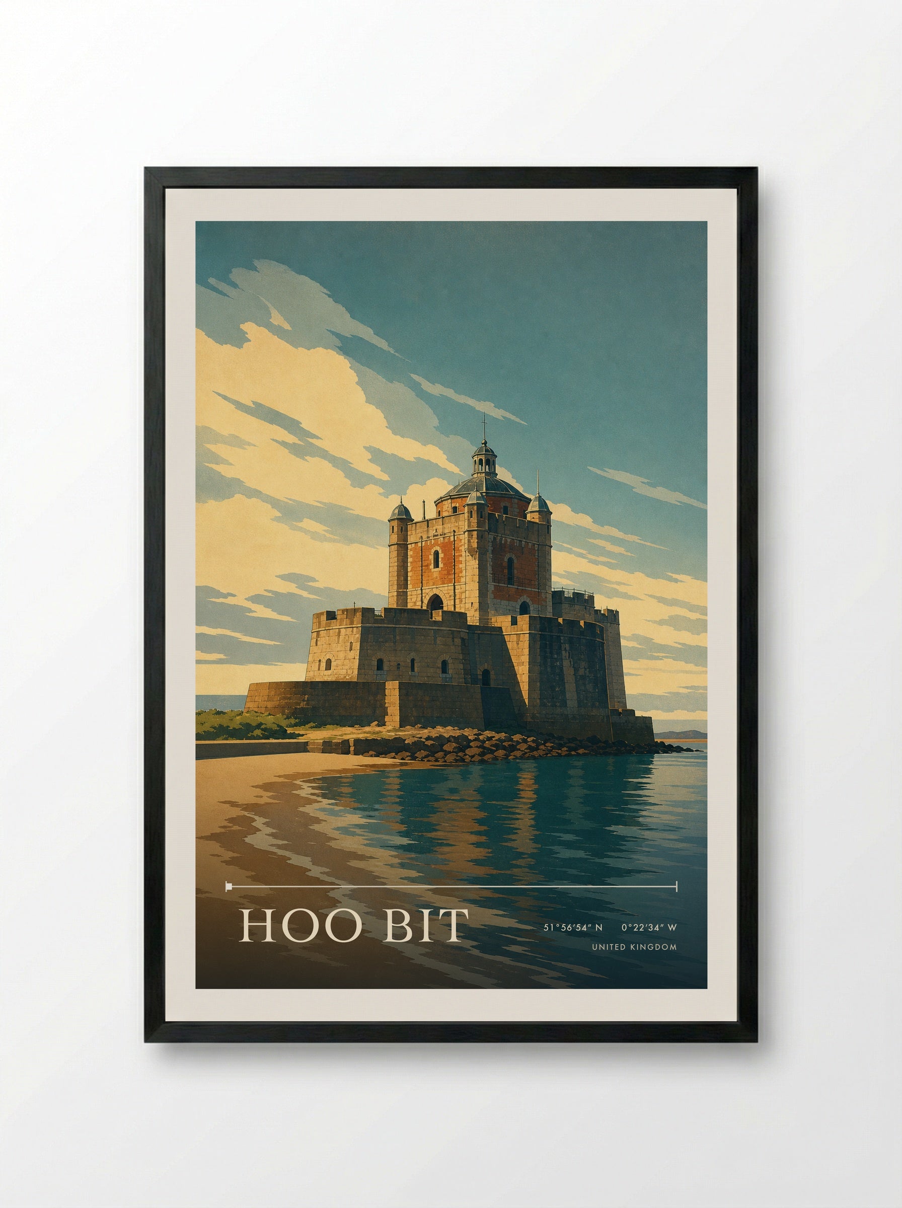Hoo Bit United Kingdom Travel Poster - Framed Print Black