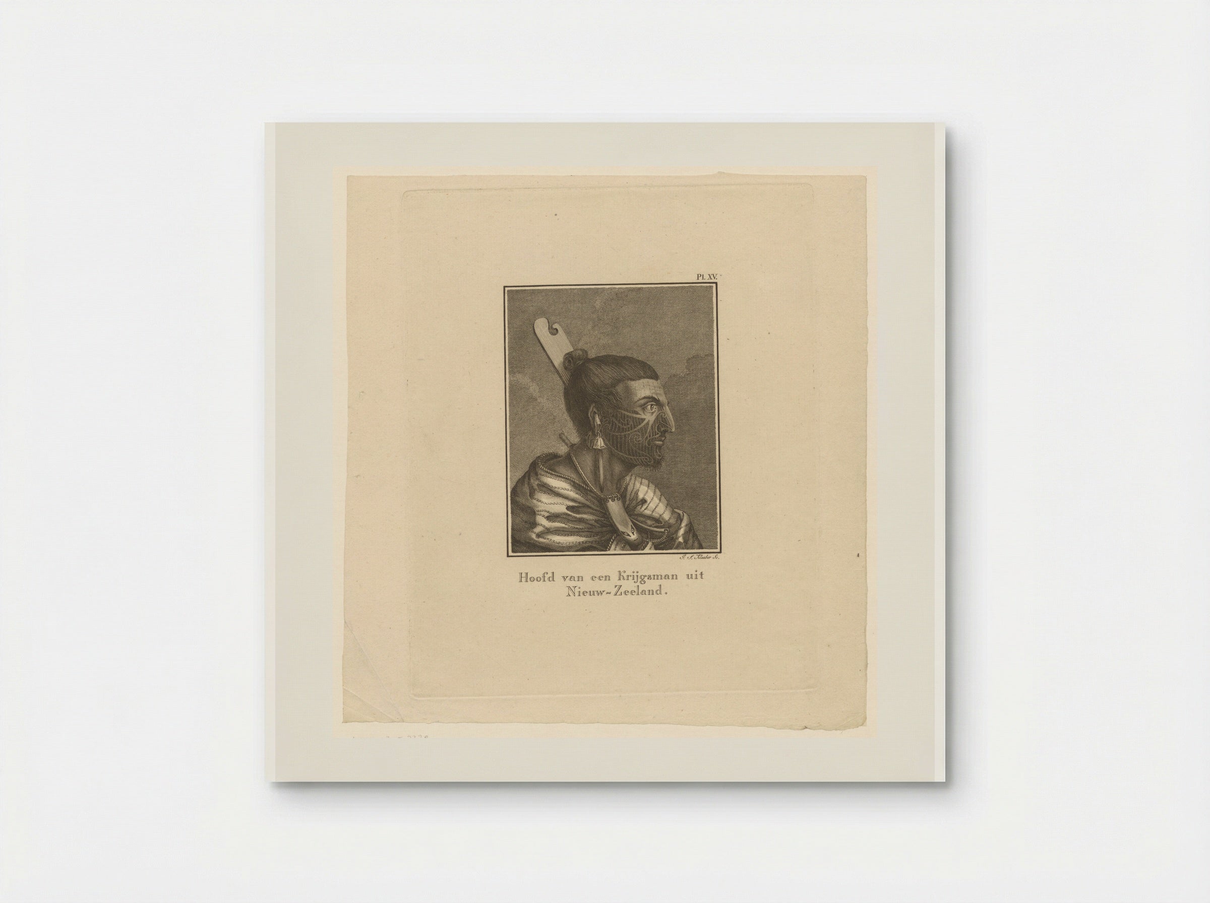 Hoofd van een Krijgsman uit Nieuw-Zeeland - Johann Sebastian Klauber - Poster