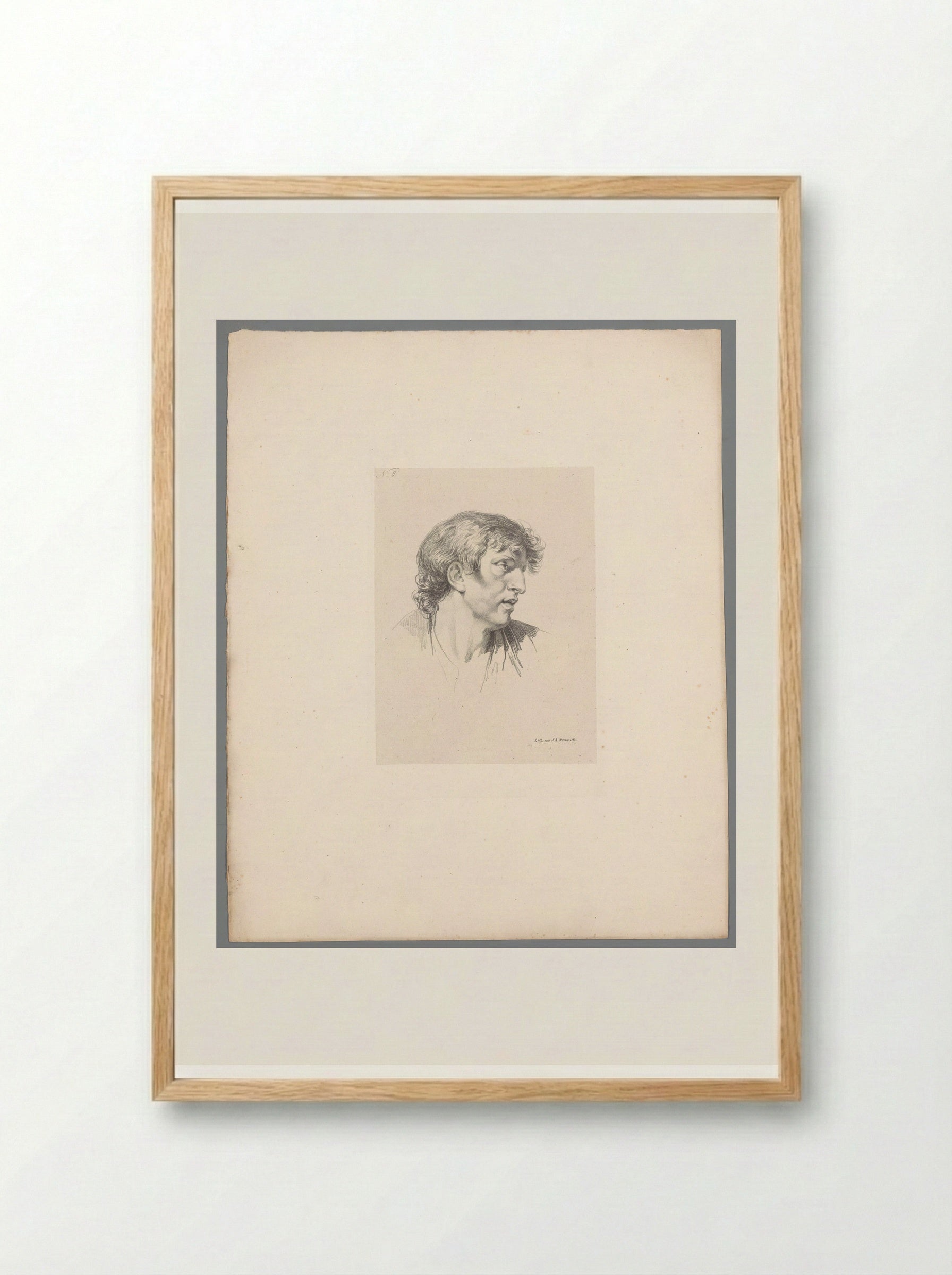 Hoofd van een man (Head of a Man) - Jean Augustin Daiwaille - Framed Print Wood