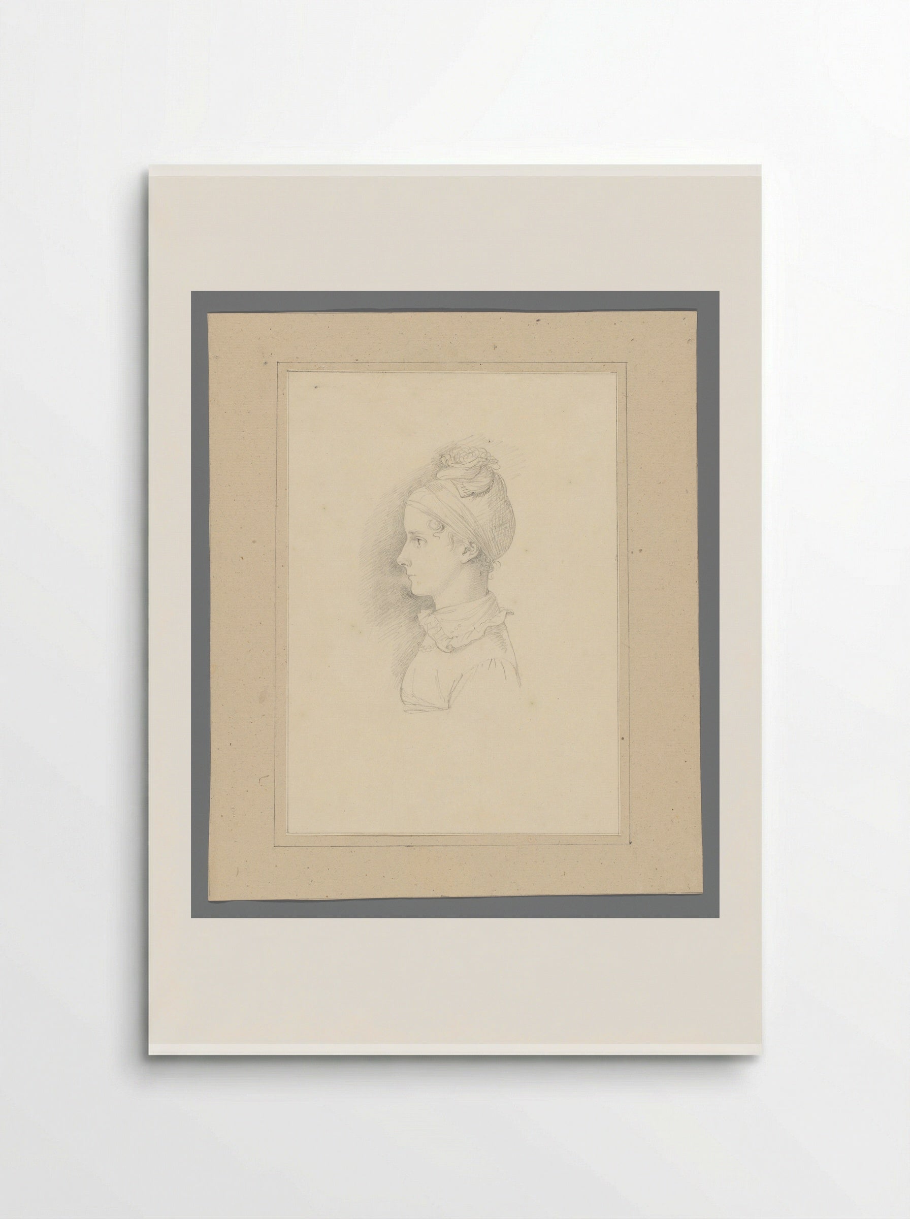 Hoofd van een meisje en profil naar links - David Pièrre Giottino Humbert de Superville - Poster