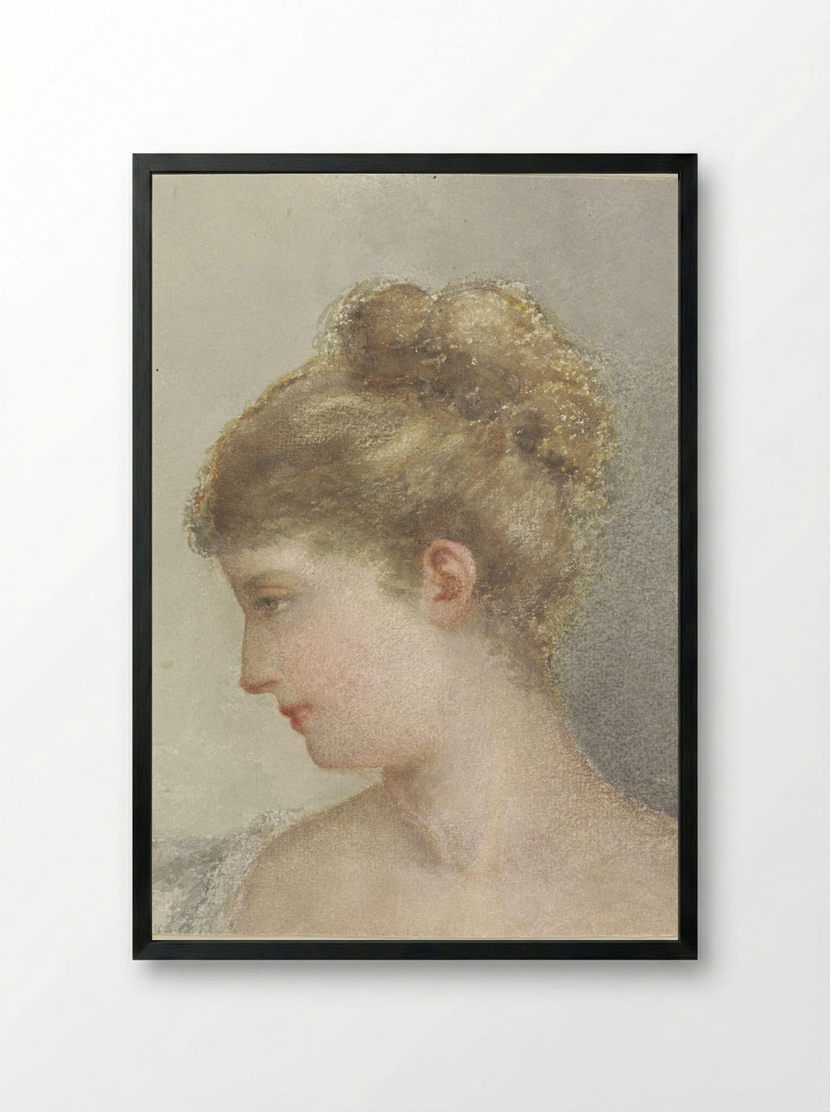 Hoofd van een vrouw, en profil naar links - Albert Martin - Framed Print Black