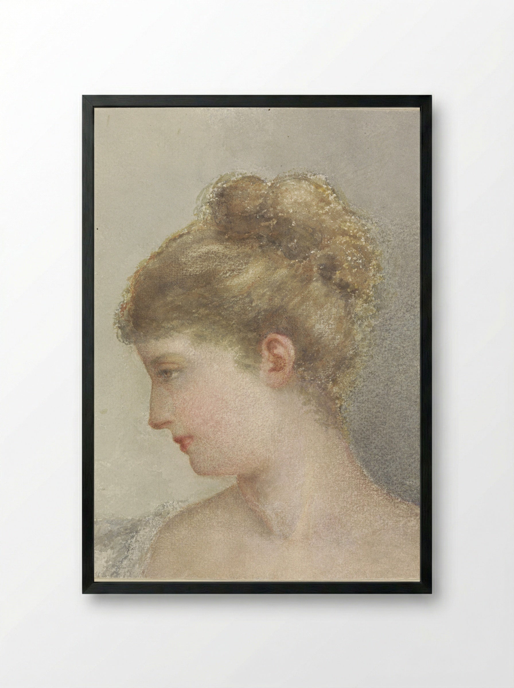 Hoofd van een vrouw, en profil naar links - Albert Martin - Framed Print Black