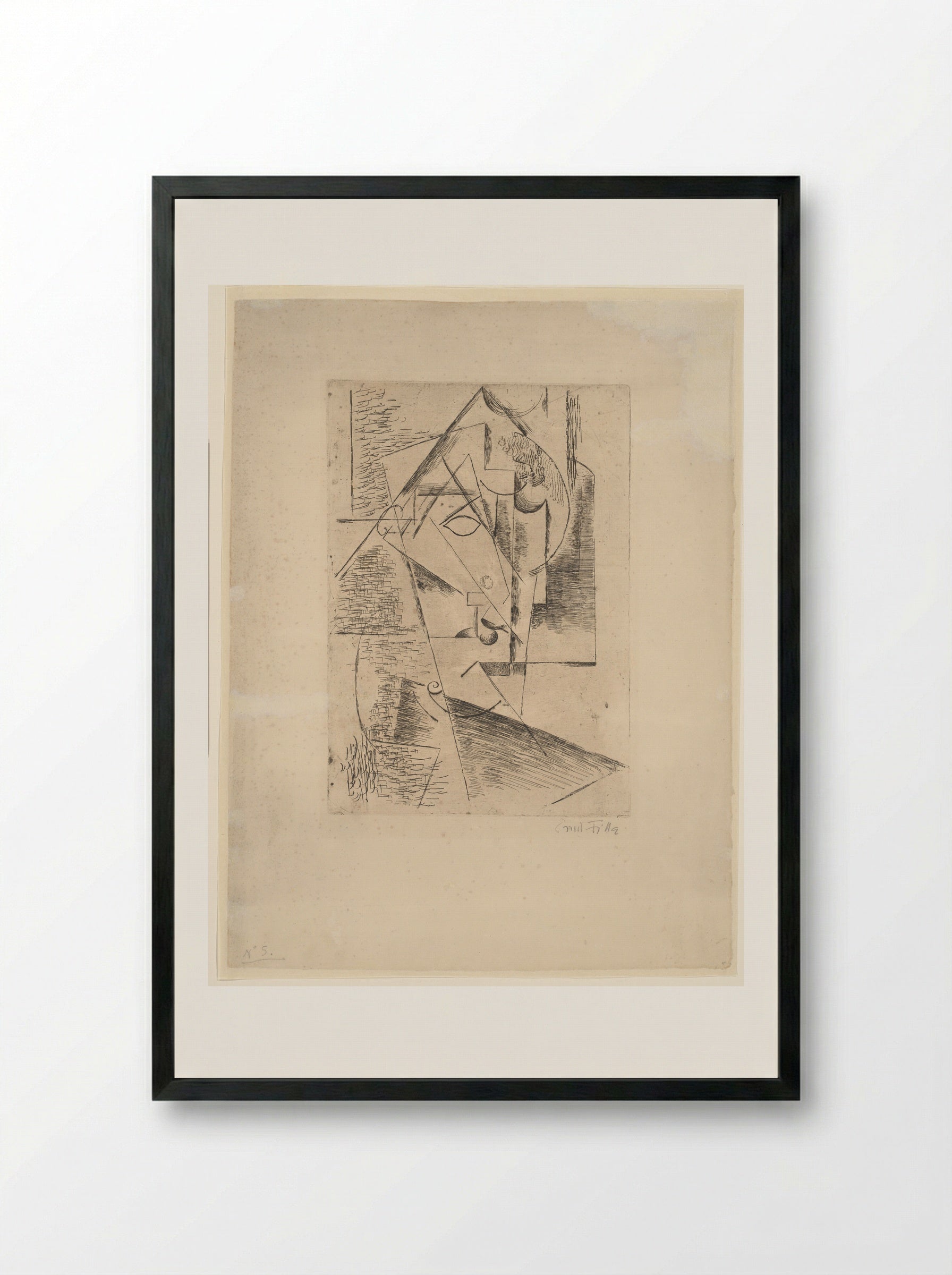 Hoofd van een vrouw - Emil Filla - Framed Print Black