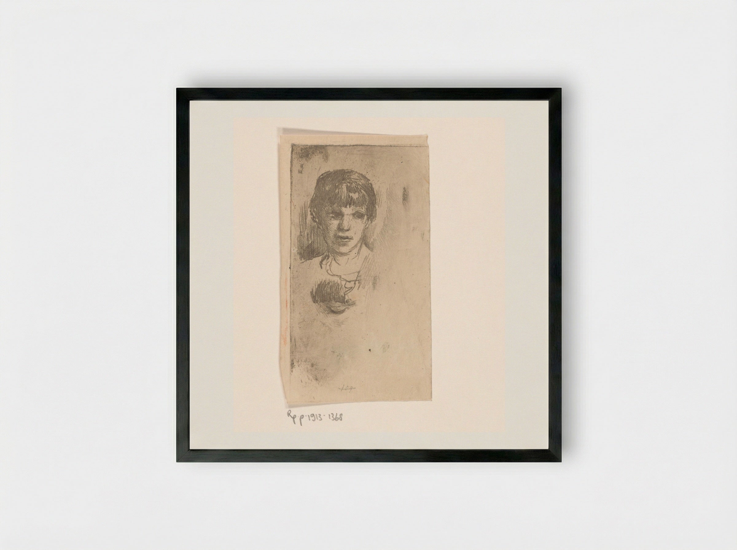 Hoofd van een vrouw - Philip Zilcken - Framed Print Black