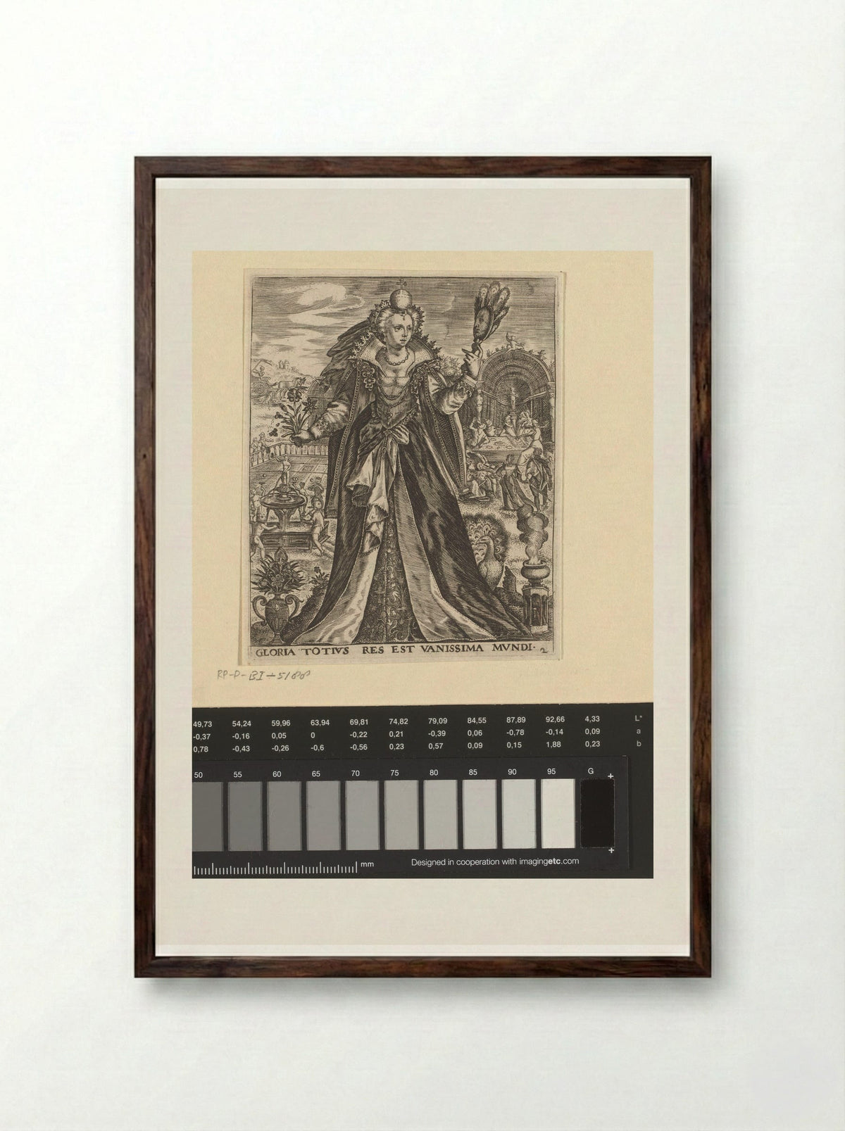 Hoogmoed (Superbia) - Johann Theodor de Bry - Framed Print Dark Wood