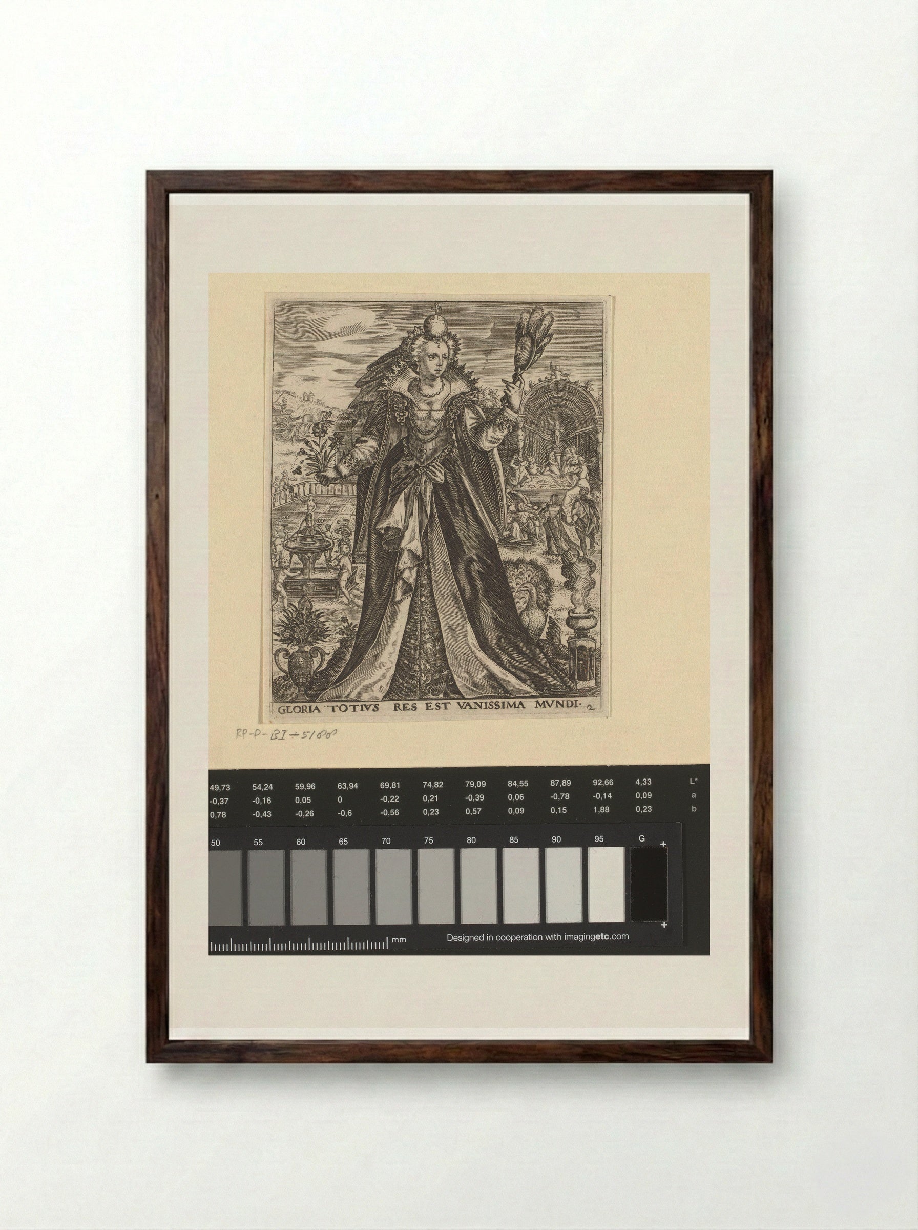 Hoogmoed (Superbia) - Johann Theodor de Bry - Framed Print Dark Wood