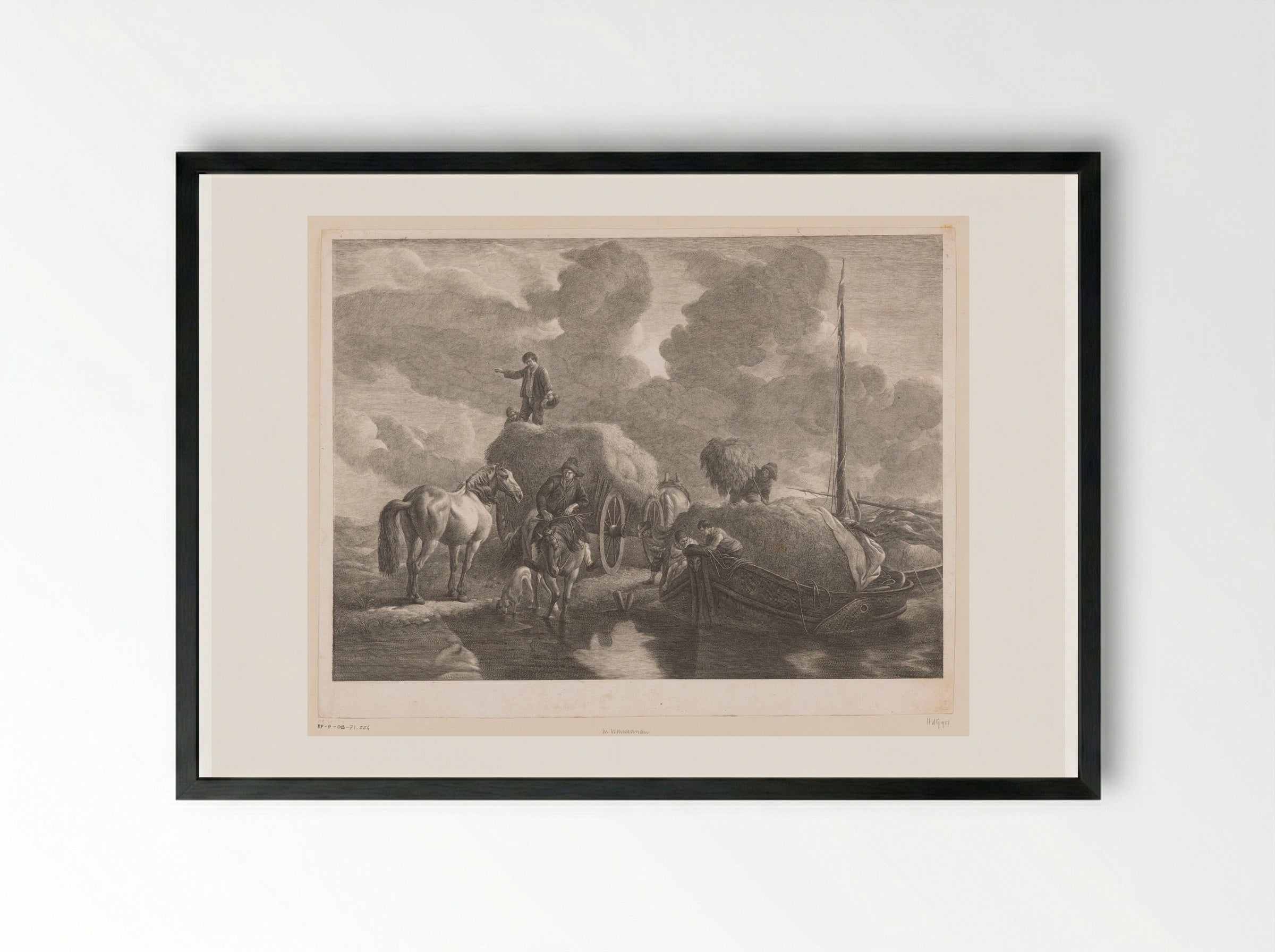 Hooitransport (Hay Transport) - Jean Moyreau - Framed Print Black