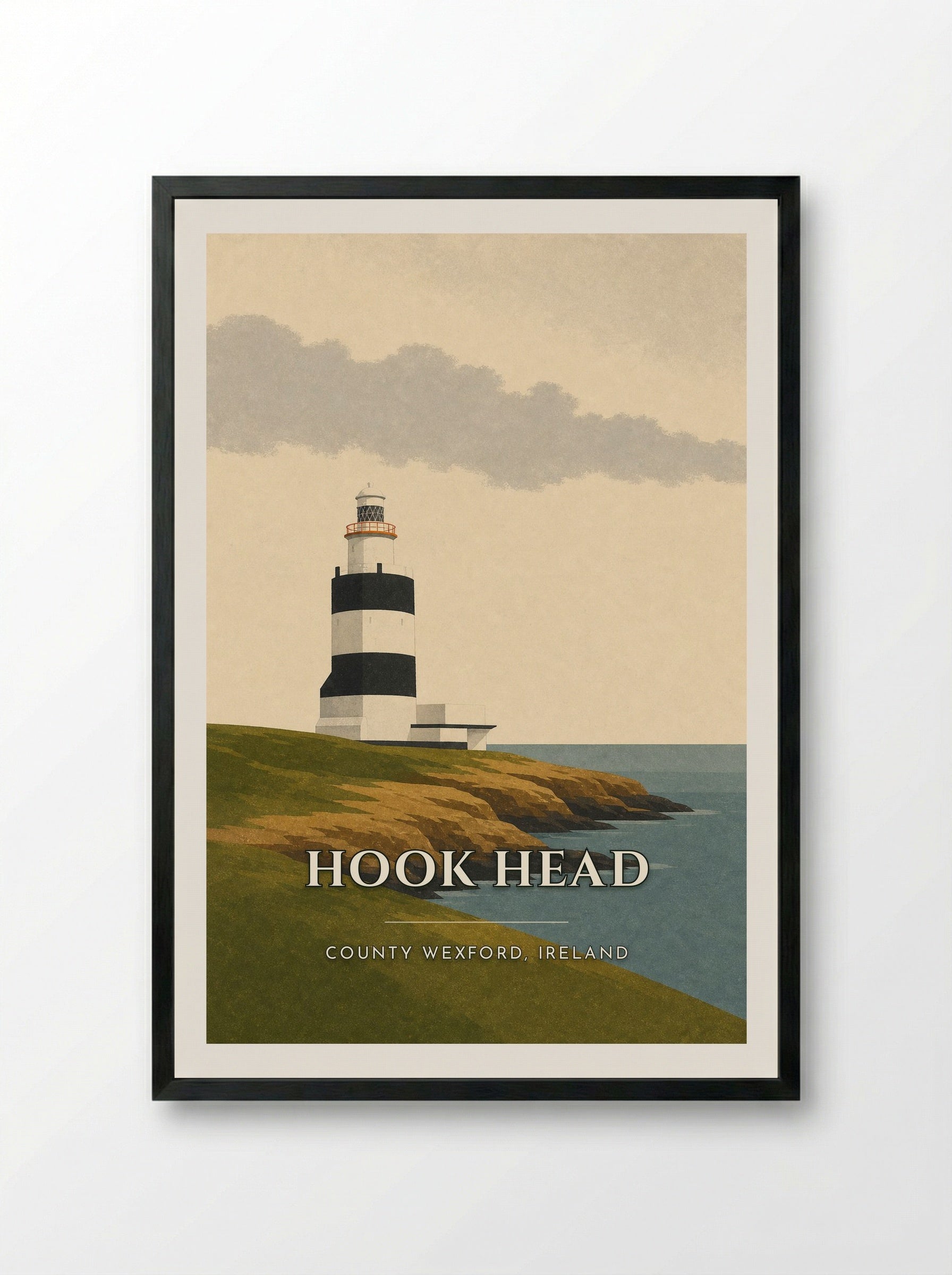 Hook Head Travel Poster Artwork - Framed Print Black