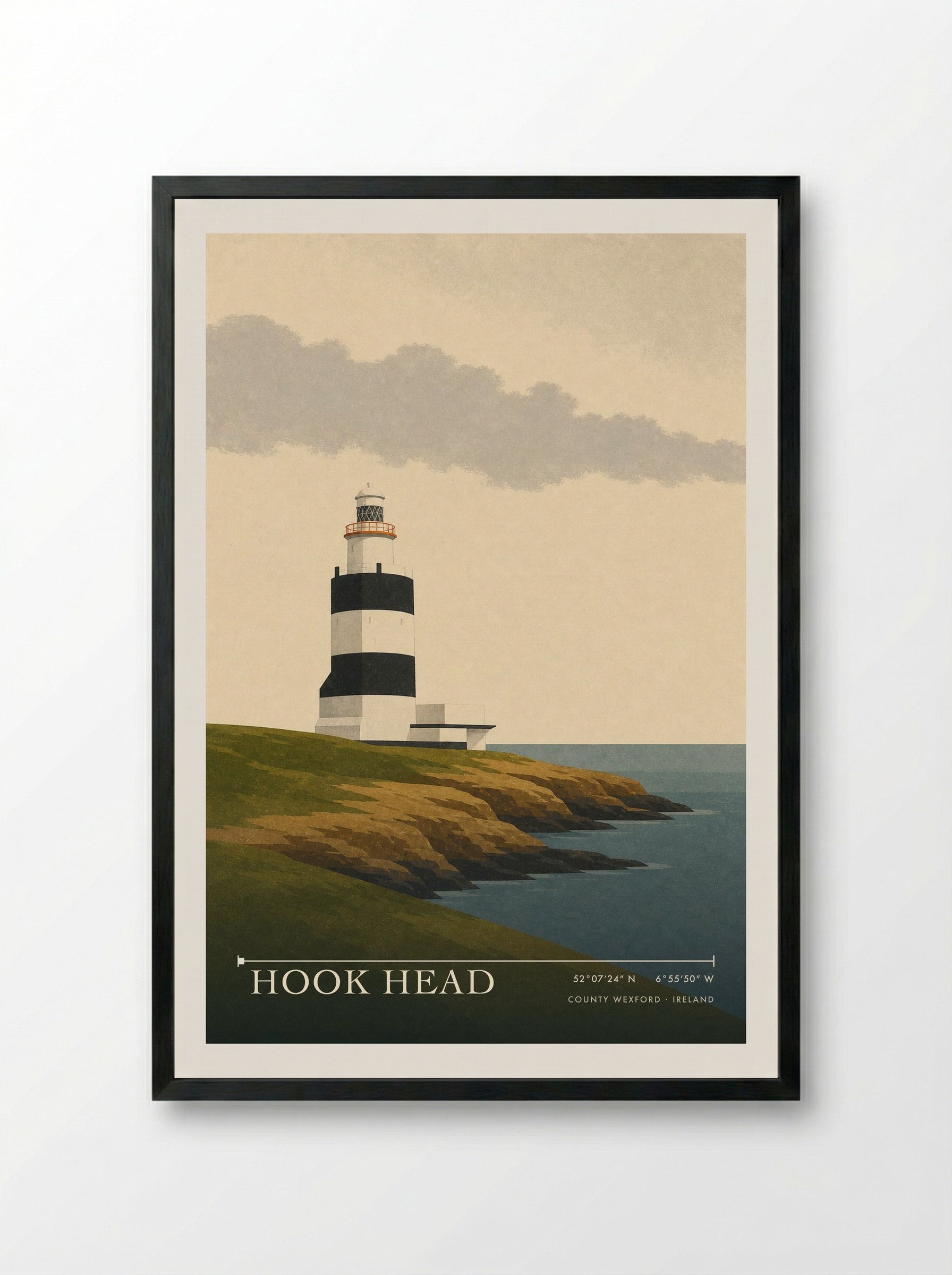 Hook Head Travel Poster Artwork - Framed Print Black