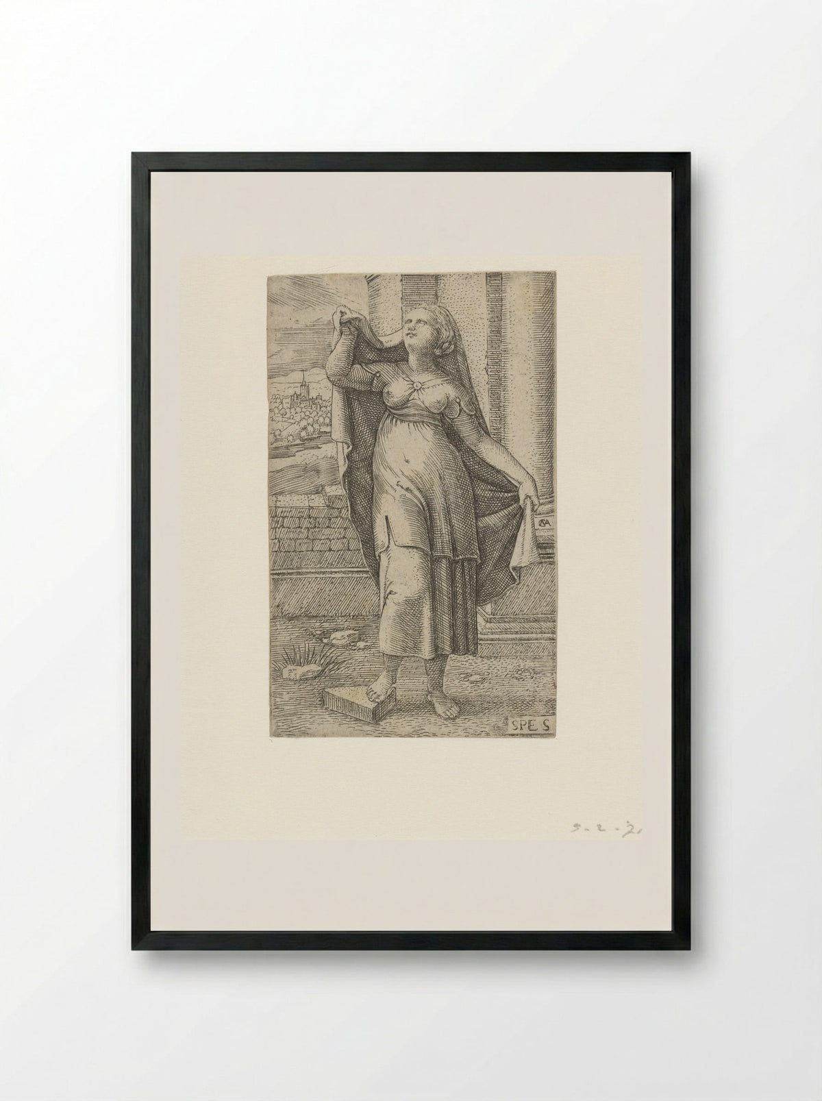 Hoop (Hope) - Cornelis Massijs - Framed Print Black