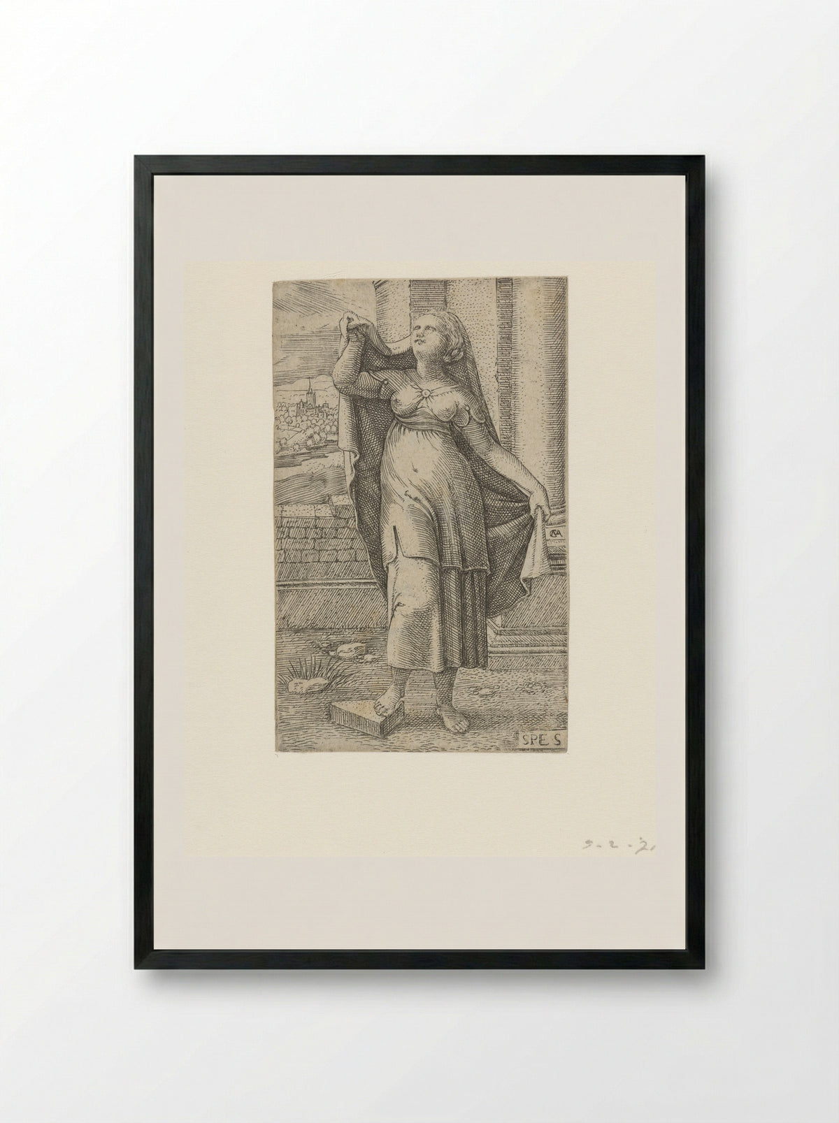 Hoop (Hope) - Cornelis Massijs - Framed Print Black
