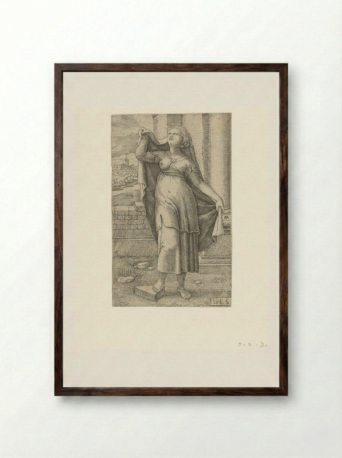 Hoop (Hope) - Cornelis Massijs - Framed Print Dark Wood