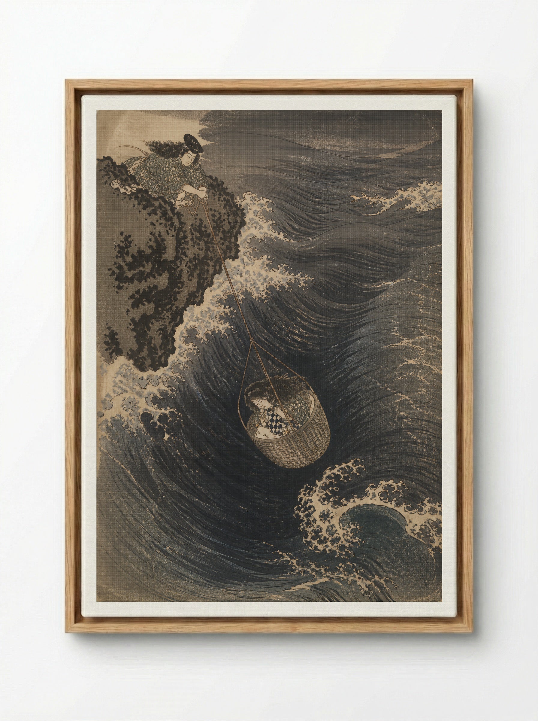 Hoori at the Sea Palace: The Hook Is Lost - Framed Canvas Wood