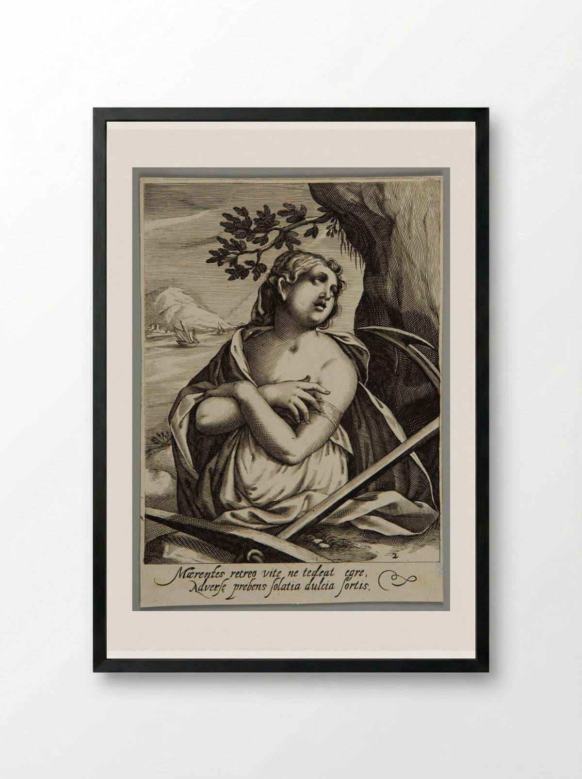 Hope (Spes) - Jacob Matham - Framed Print Black