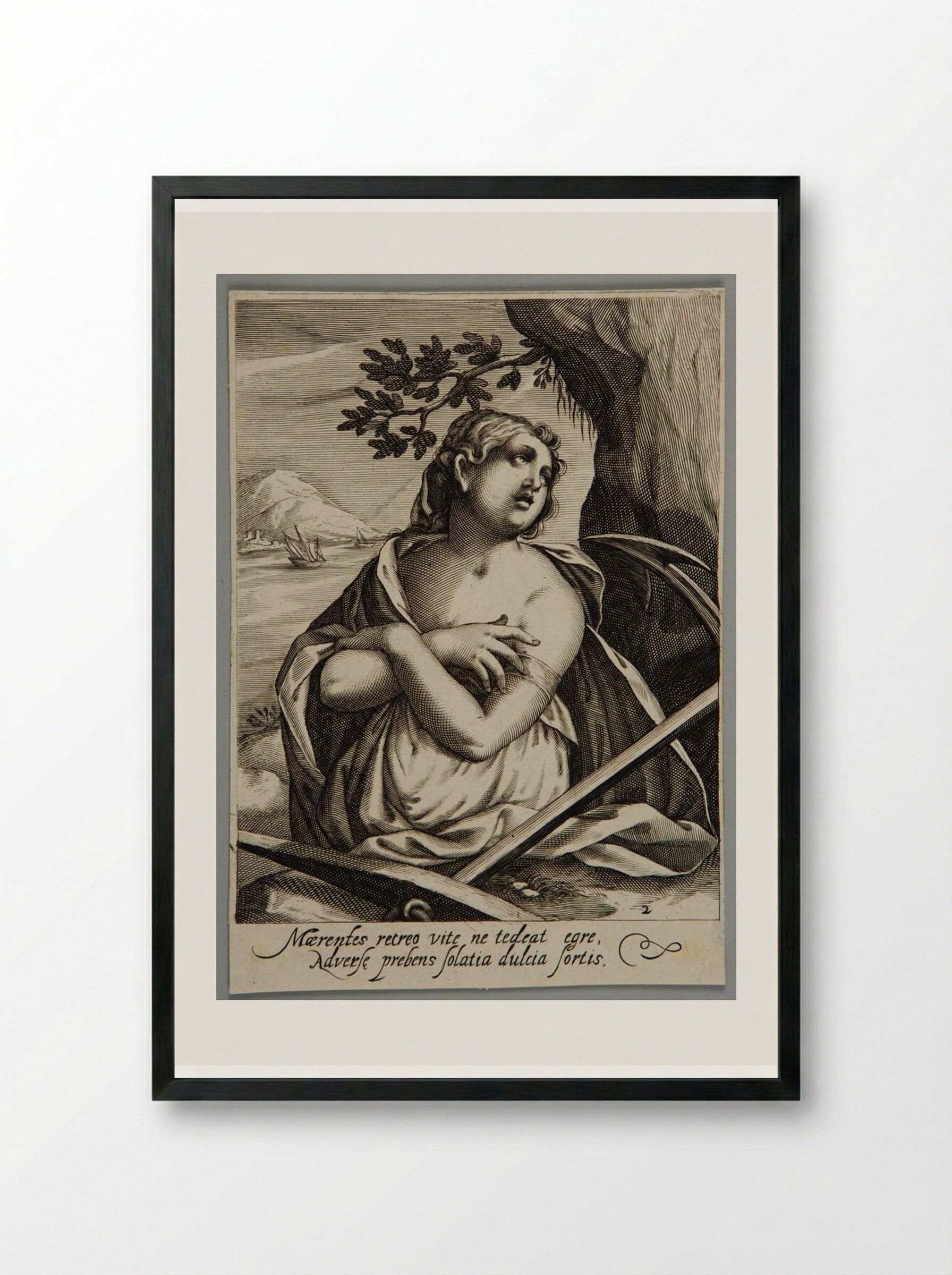 Hope (Spes) - Jacob Matham - Framed Print Black