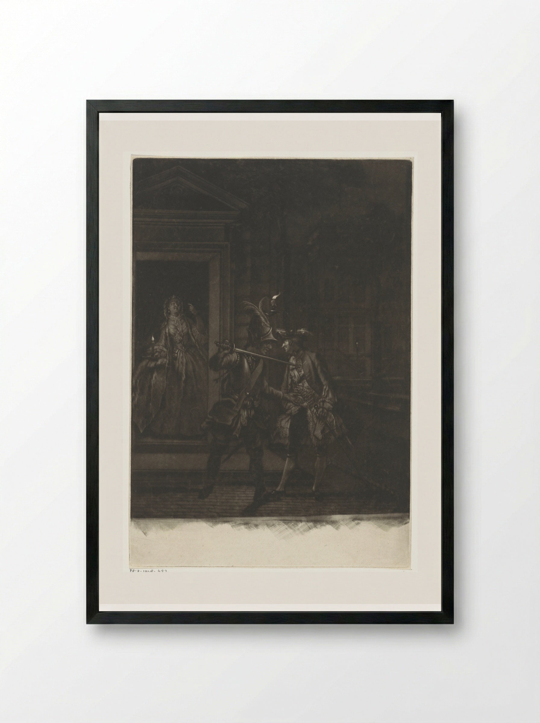 Hopman Ulrich of de bedrogen gierigheid: de omkoping - Cornelis Ploos van Amstel - Framed Print Black
