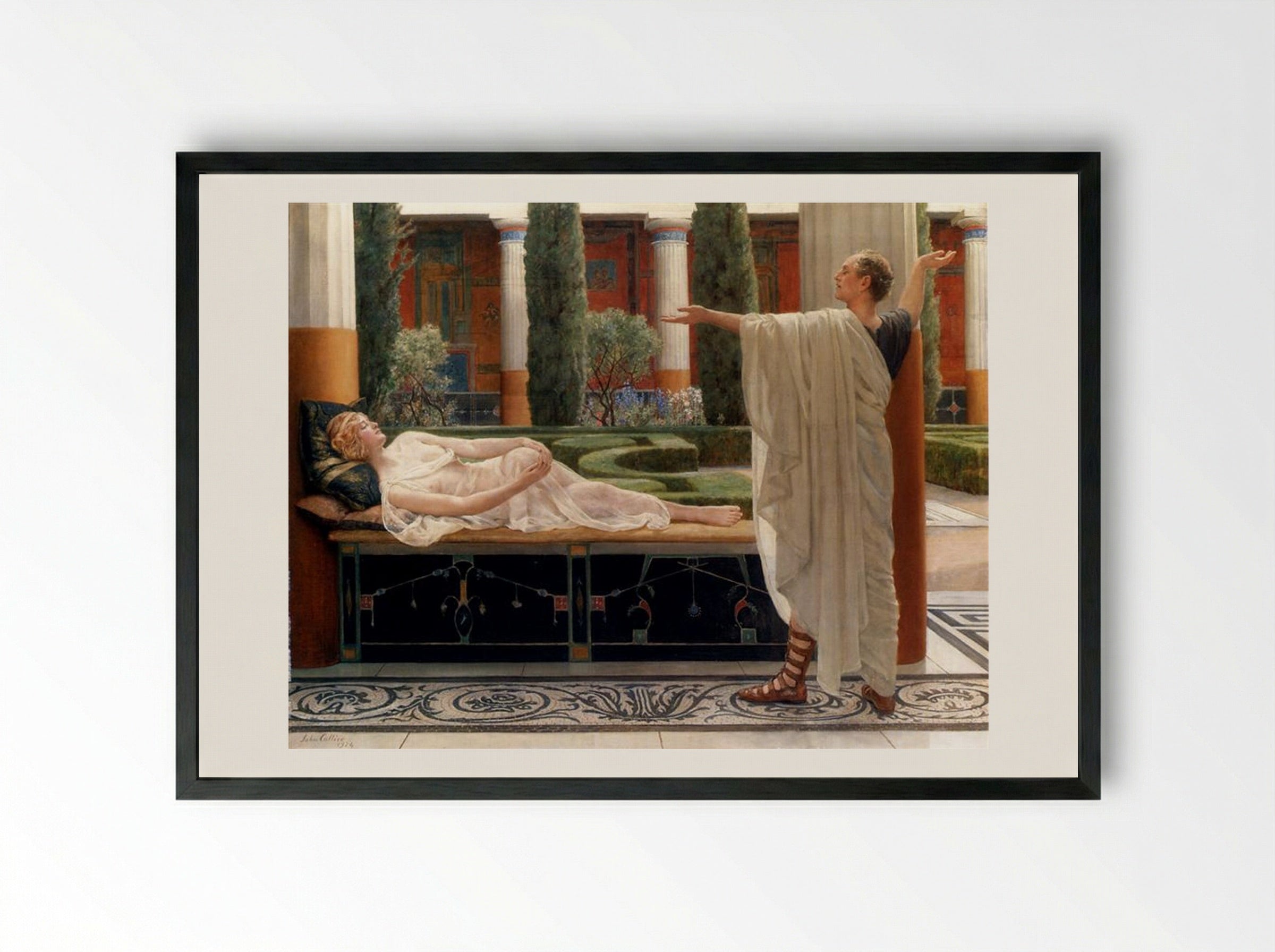 Horace and Lydia - John Collier - Framed Print Black