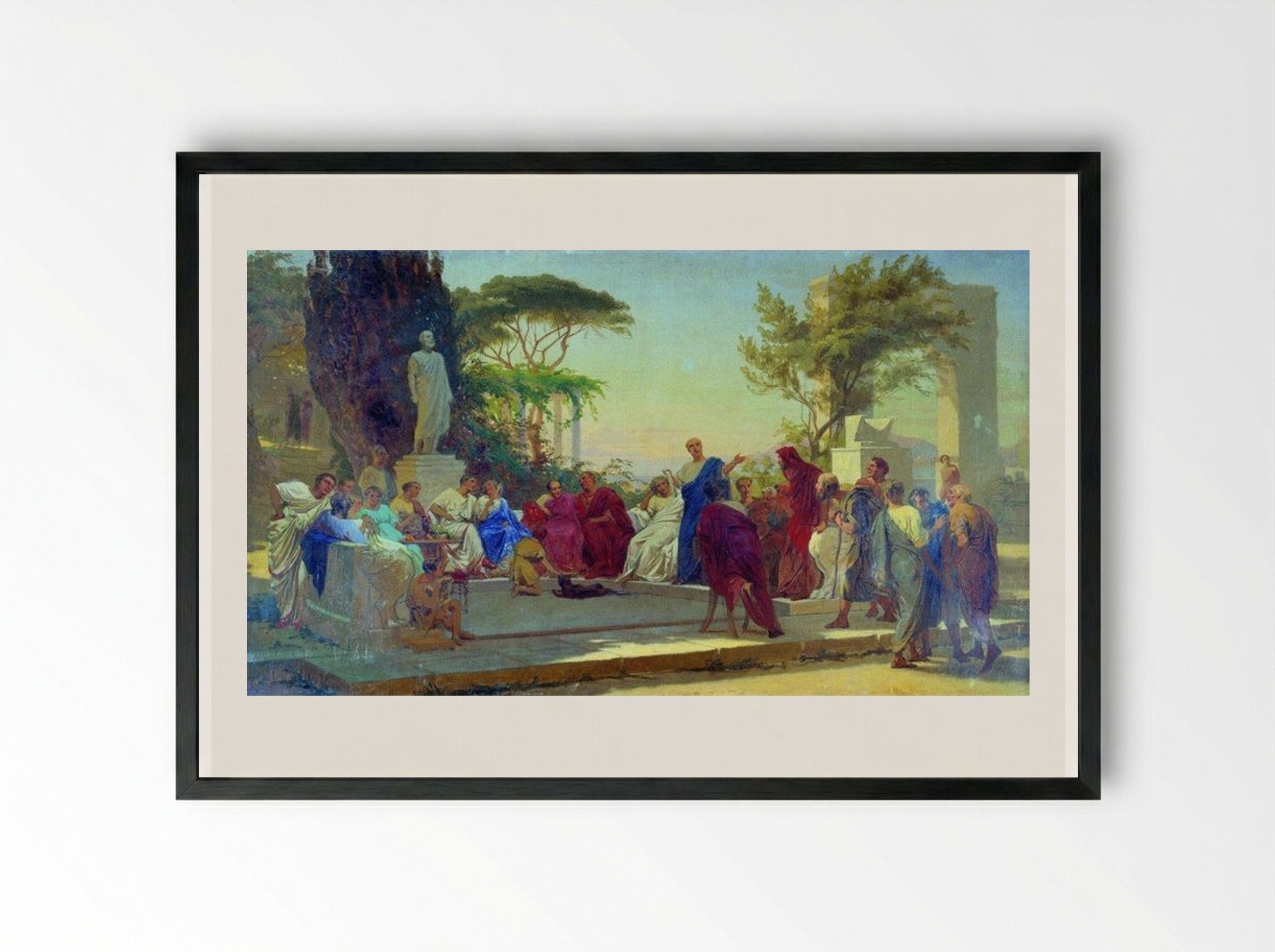 Horatius reads before Maecenas - Fyodor Bronnikov - Framed Print Black