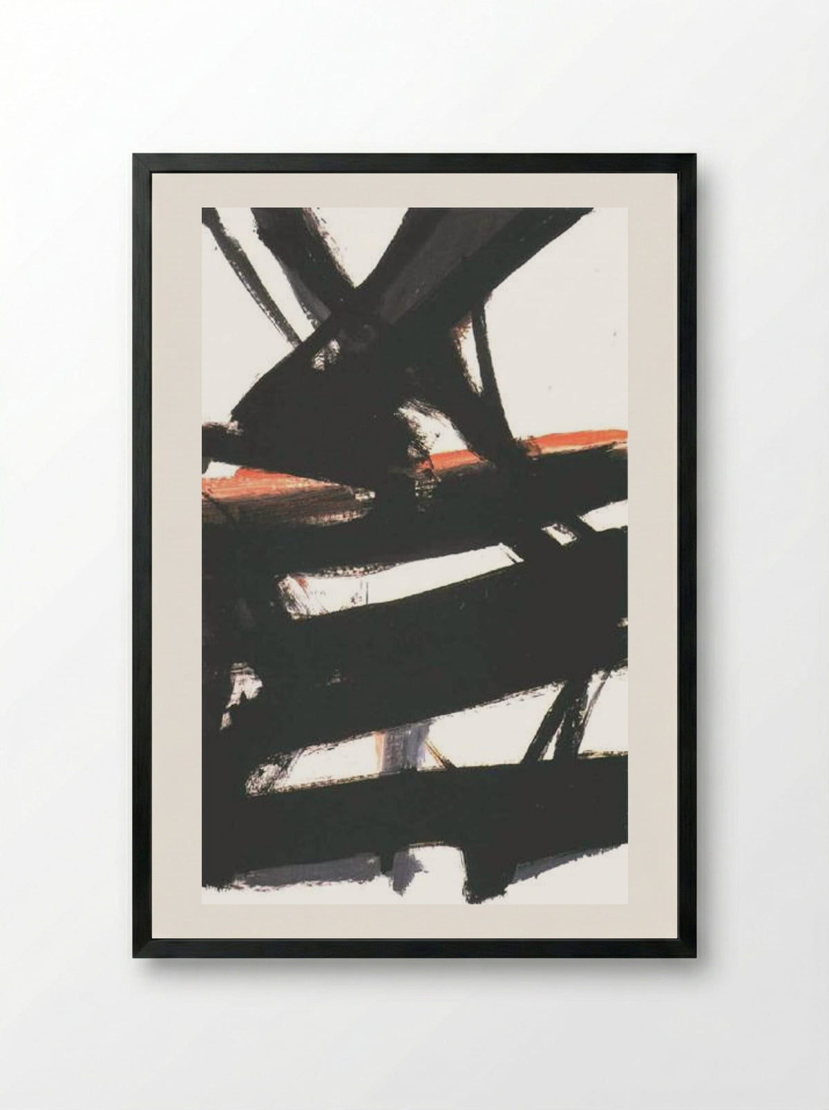 Horizontal Rust - Franz Kline - Framed Print Black