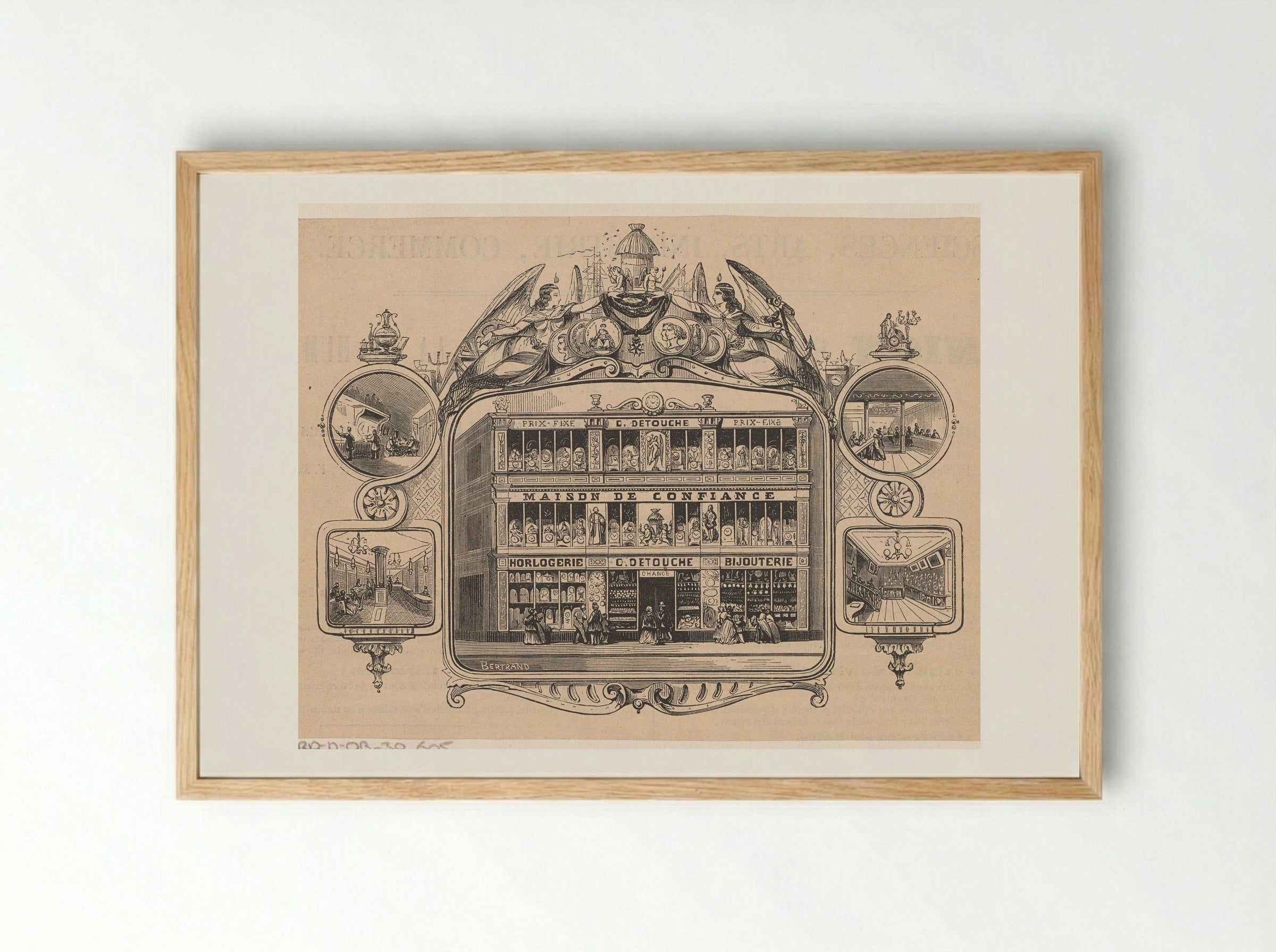 Horlogerie en bijouterie C. Detouche te Parijs - Isaac Weissenbruch - Framed Print Wood