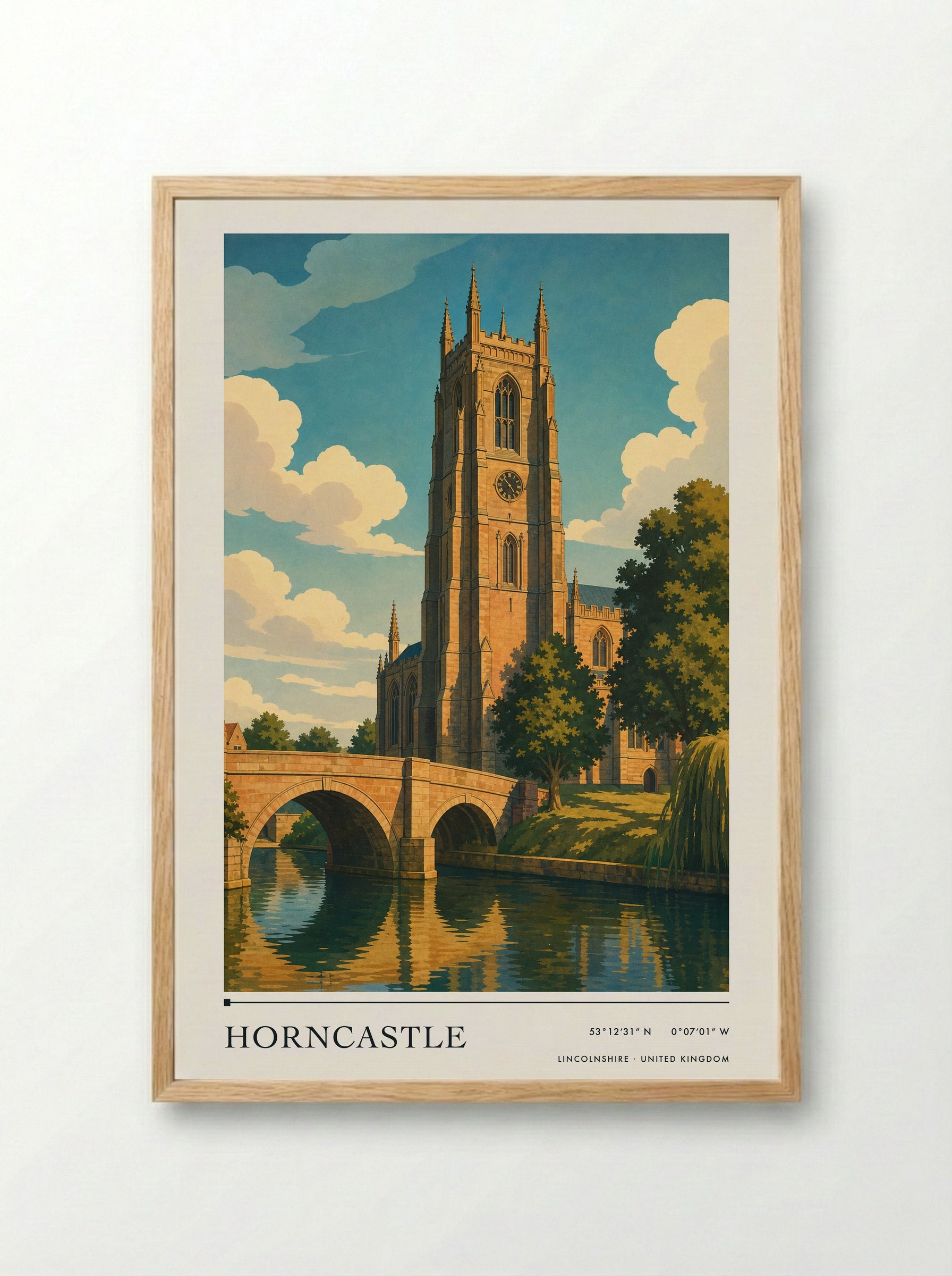 Horncastle Lincolnshire United Kingdom Travel Poster - Framed Print Wood