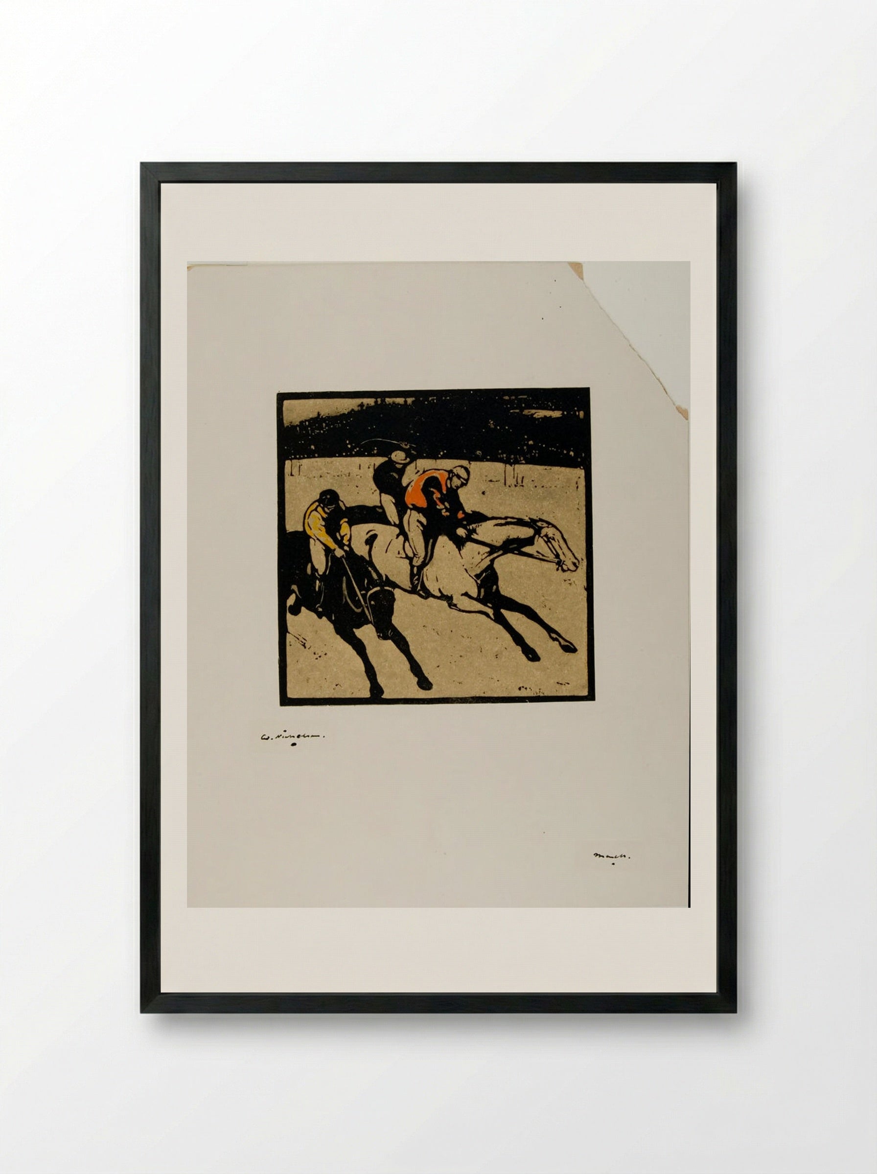 Horse Race - William Nicholson - Framed Print Black