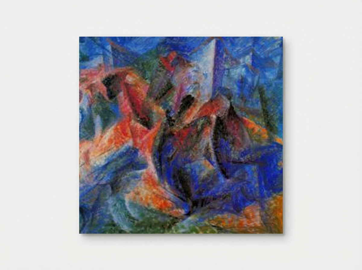 Horse, Rider and Houses - Umberto Boccioni - Poster