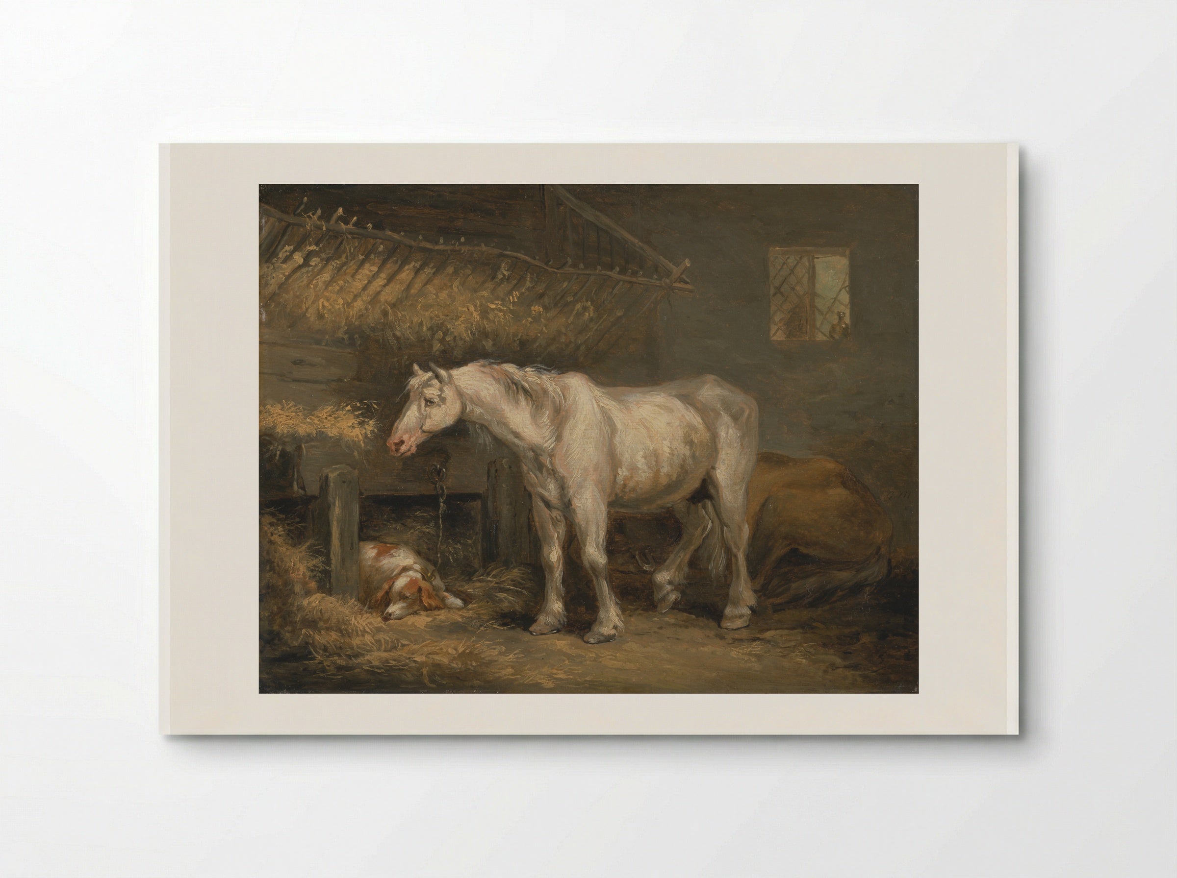 Horse and Dog in a Stable - George Morland - Poster