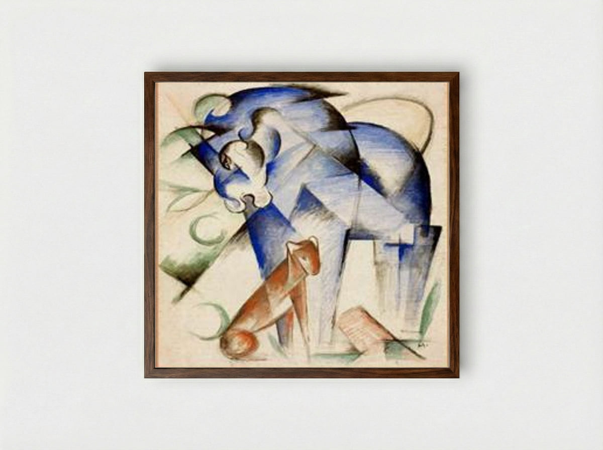 Horse and Dog - Franz Marc - Framed Print Dark Wood