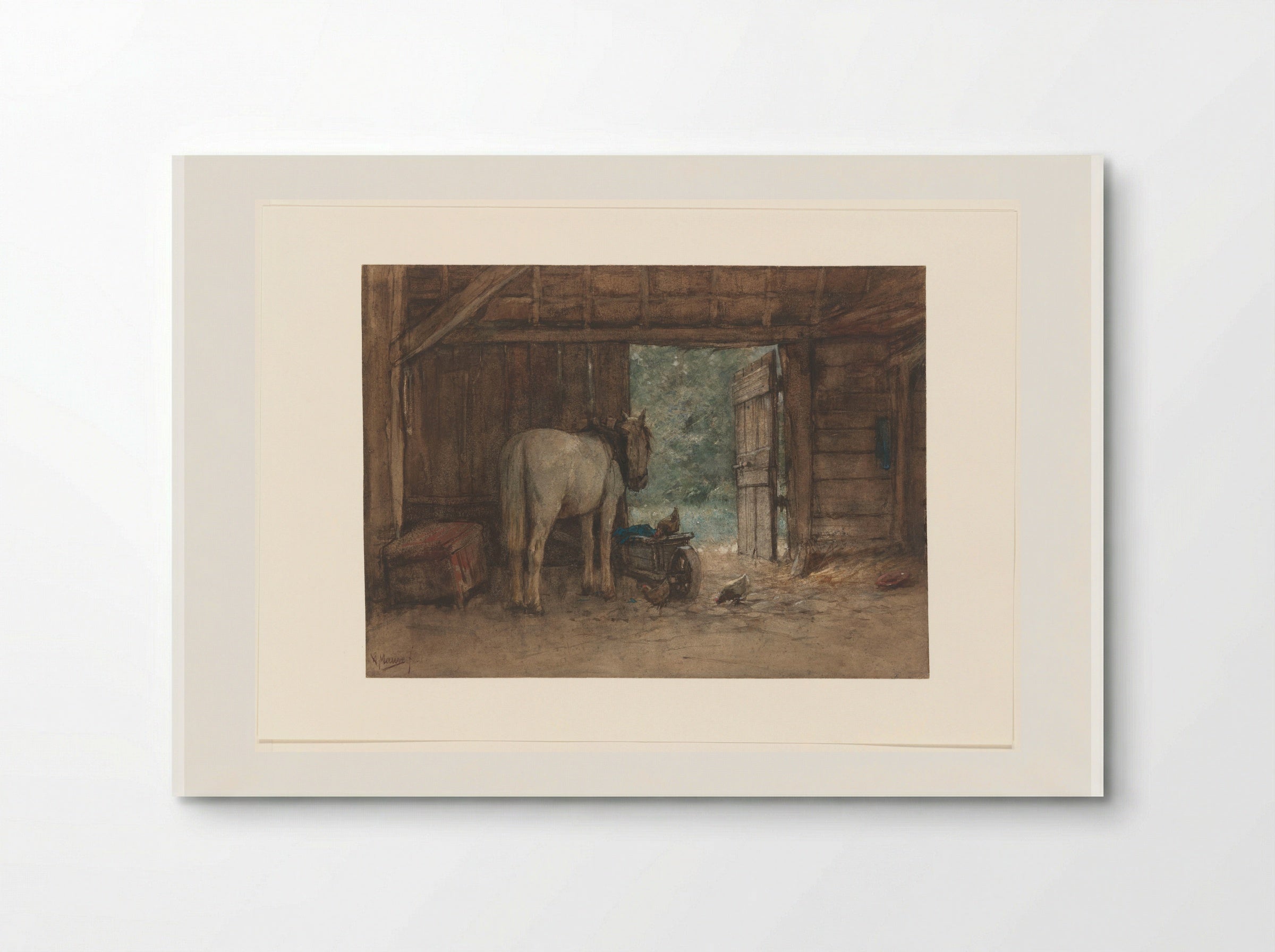 Horse in a Stable by an Open Stable Door - Anton Mauve - Poster