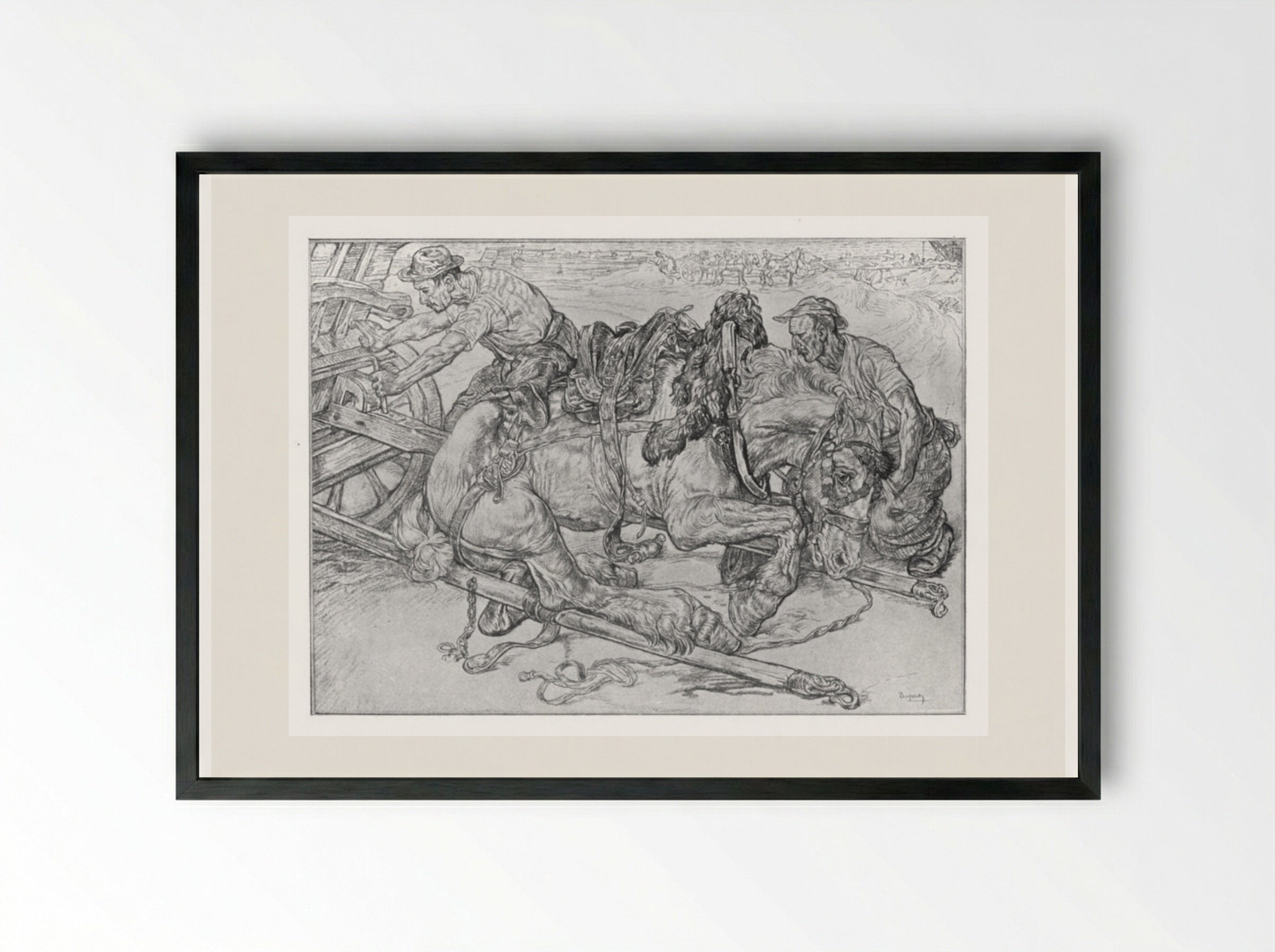 Horse - Pieter Dupont - Framed Print Black