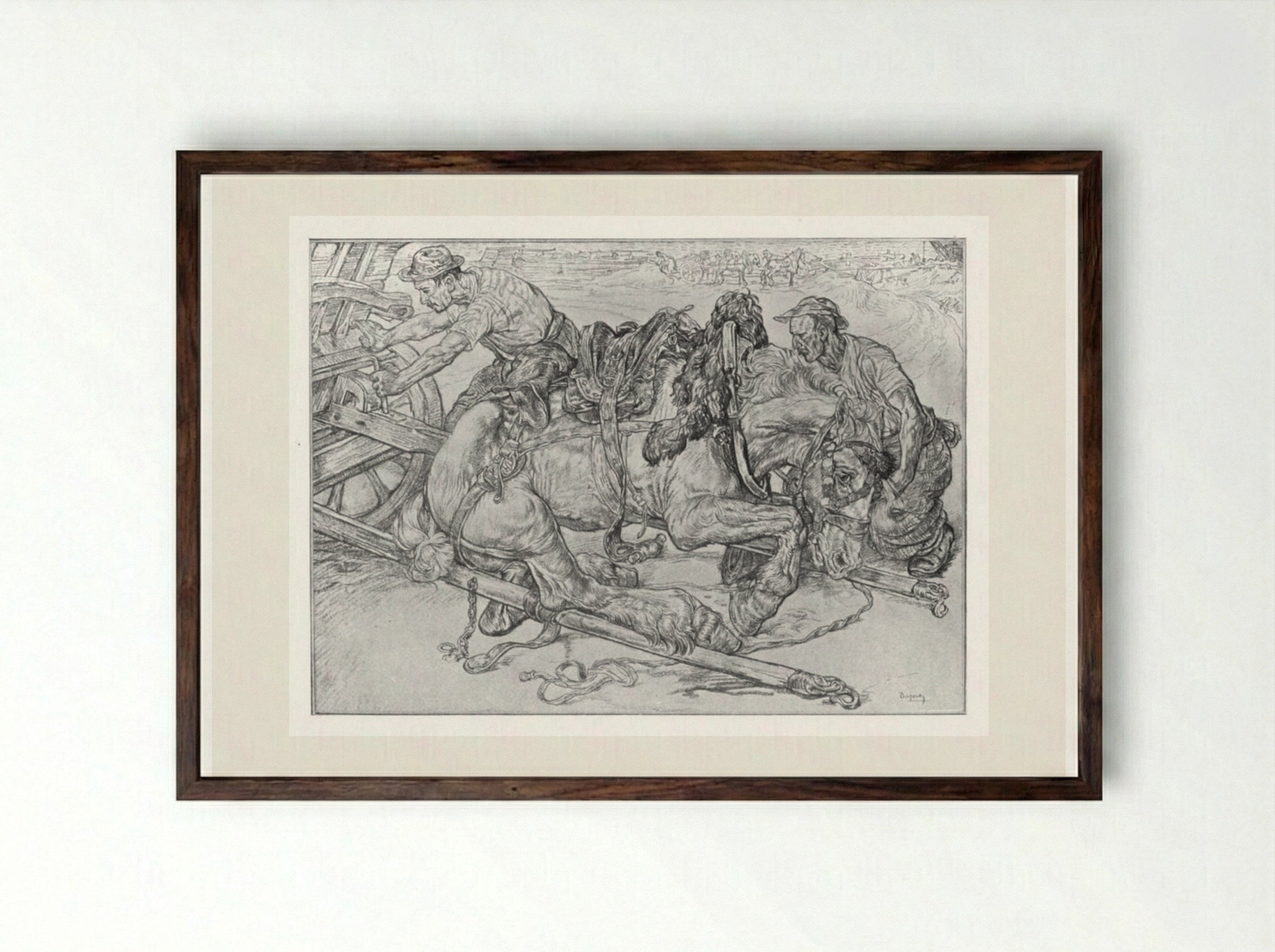 Horse - Pieter Dupont - Framed Print Dark Wood