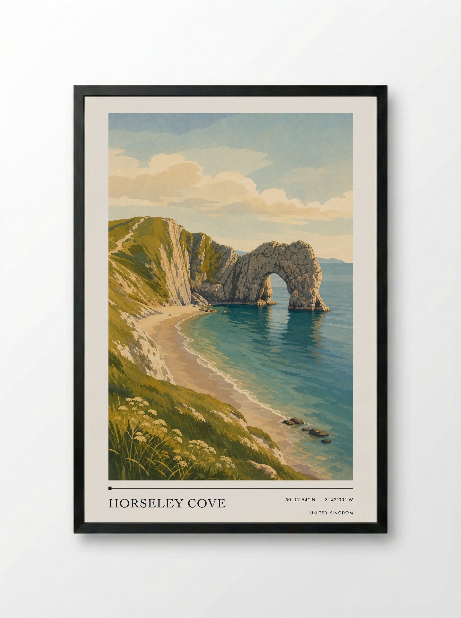 Horseley Cove United Kingdom Travel Poster - Framed Print Black
