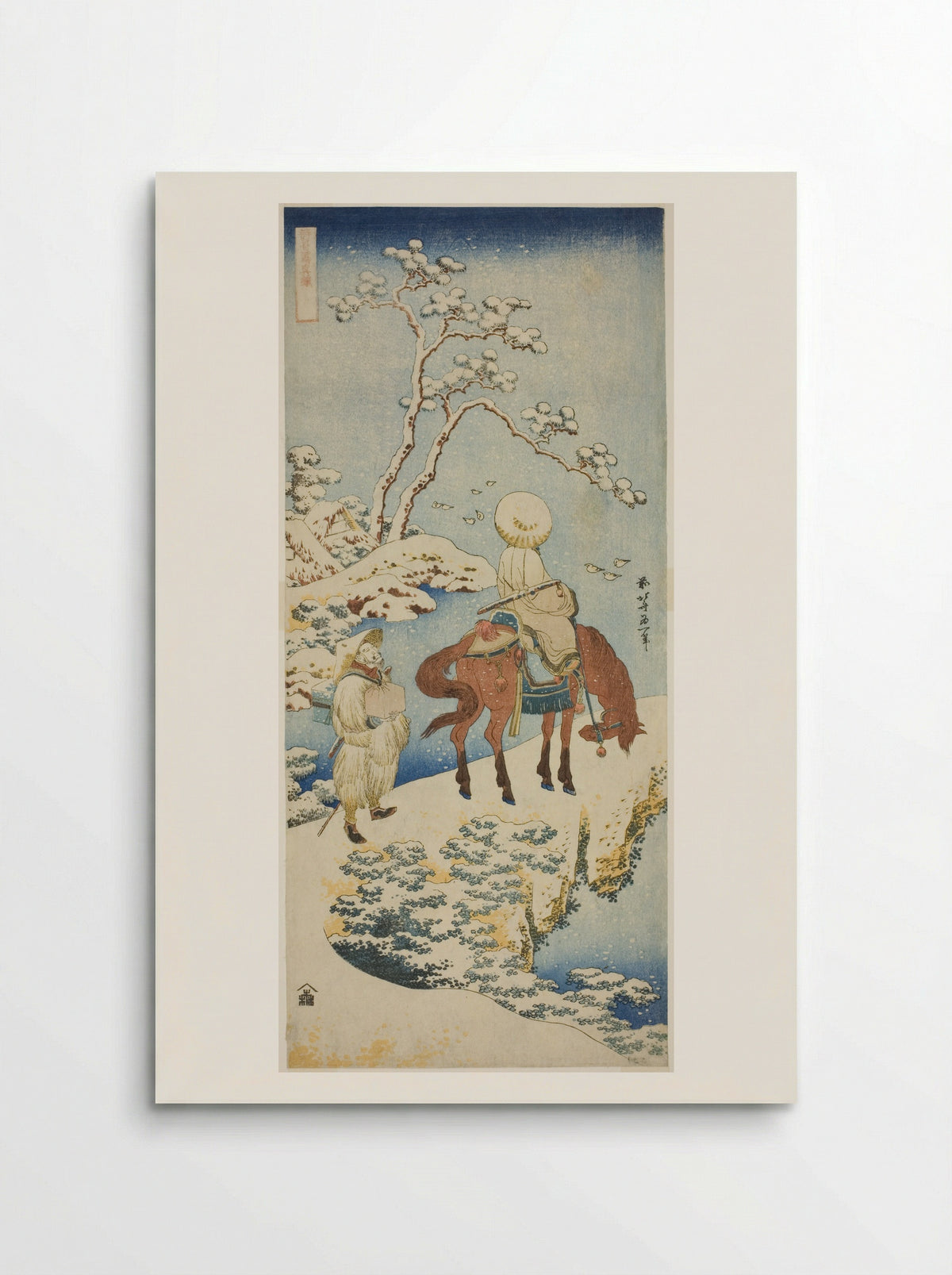 Horseman in Snow - Katsushika Hokusai - Poster