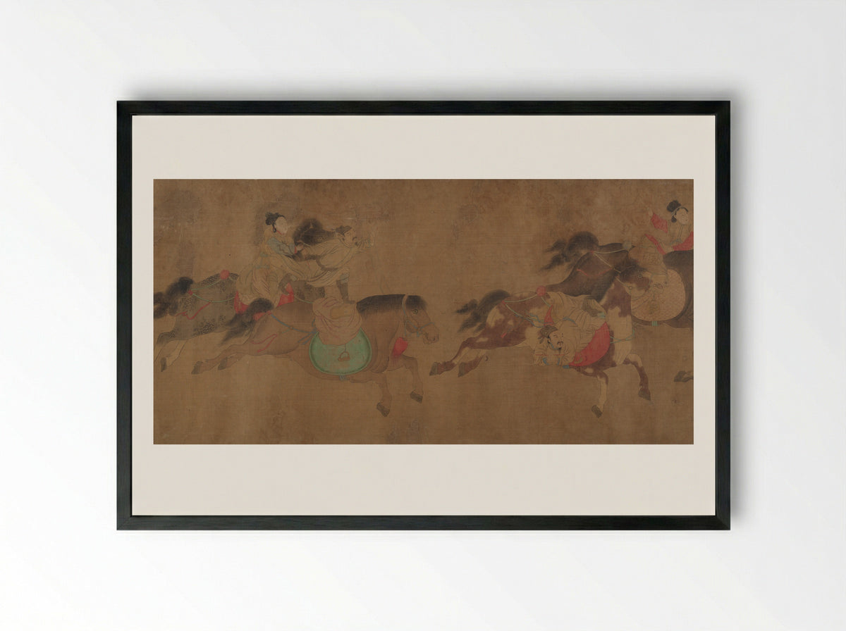 Horsemanship Demonstration - Zhao Yong - Framed Print Black