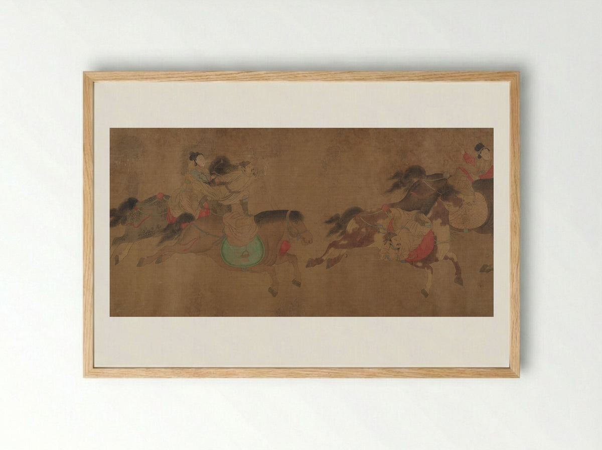 Horsemanship Demonstration - Zhao Yong - Framed Print Wood