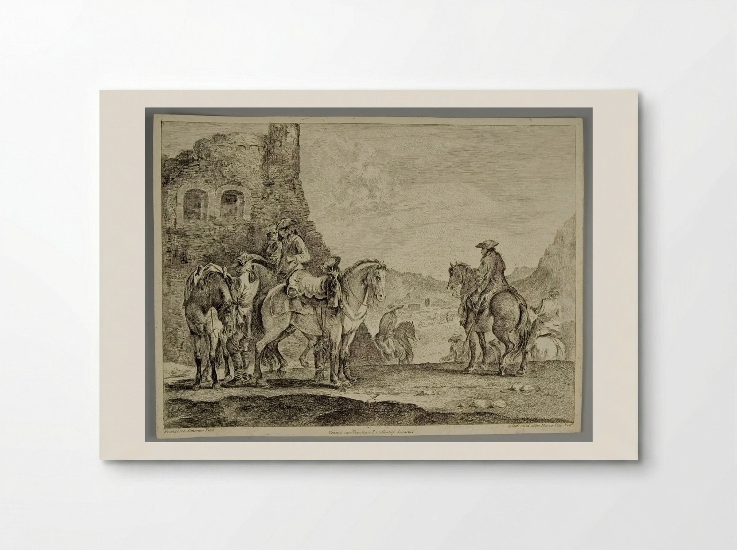 Horsemen Near a Ruin - Domenico Bernardo Zilotti - Poster