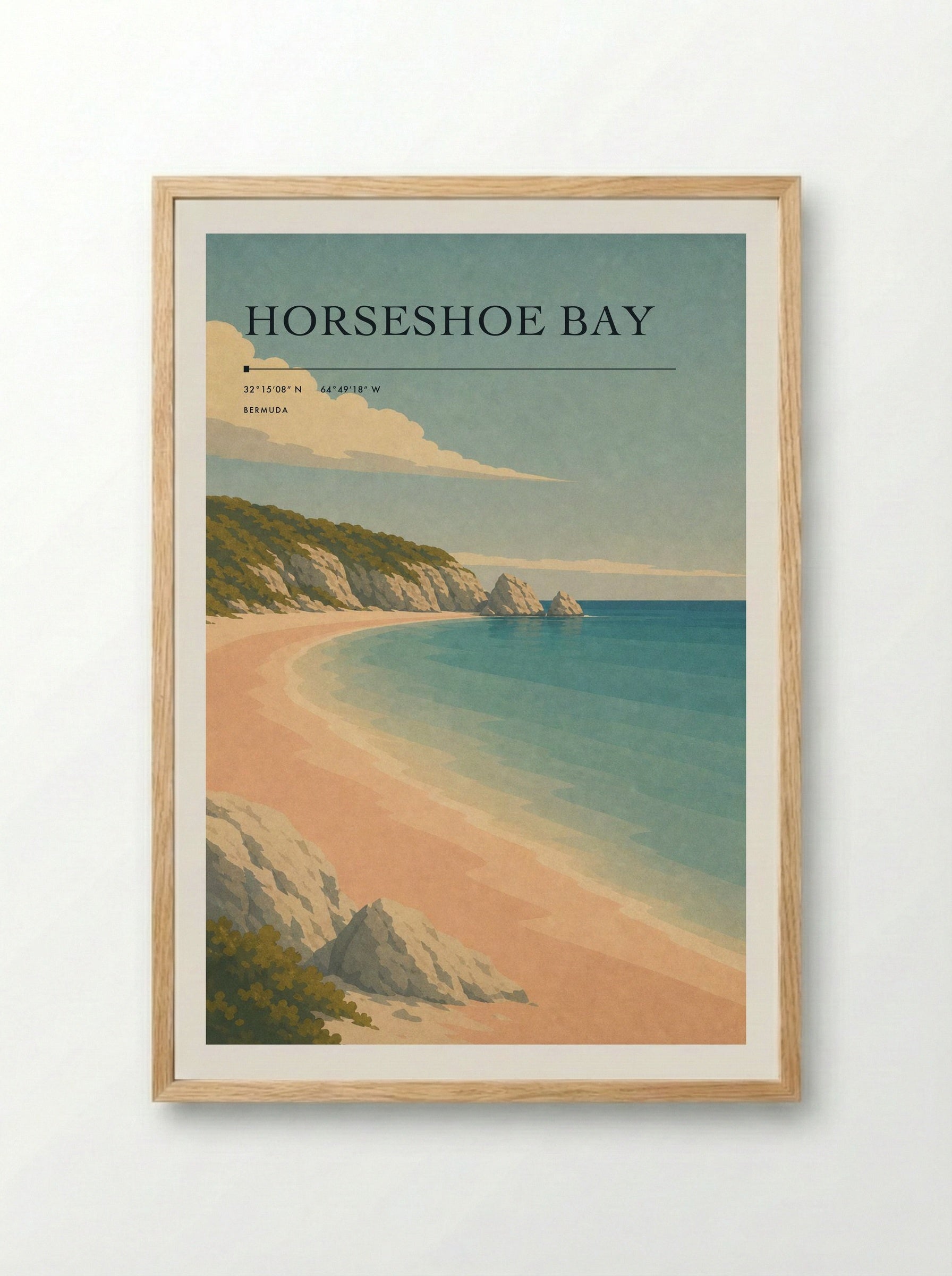 Horseshoe Bay Travel Poster Artwork - Framed Print Wood