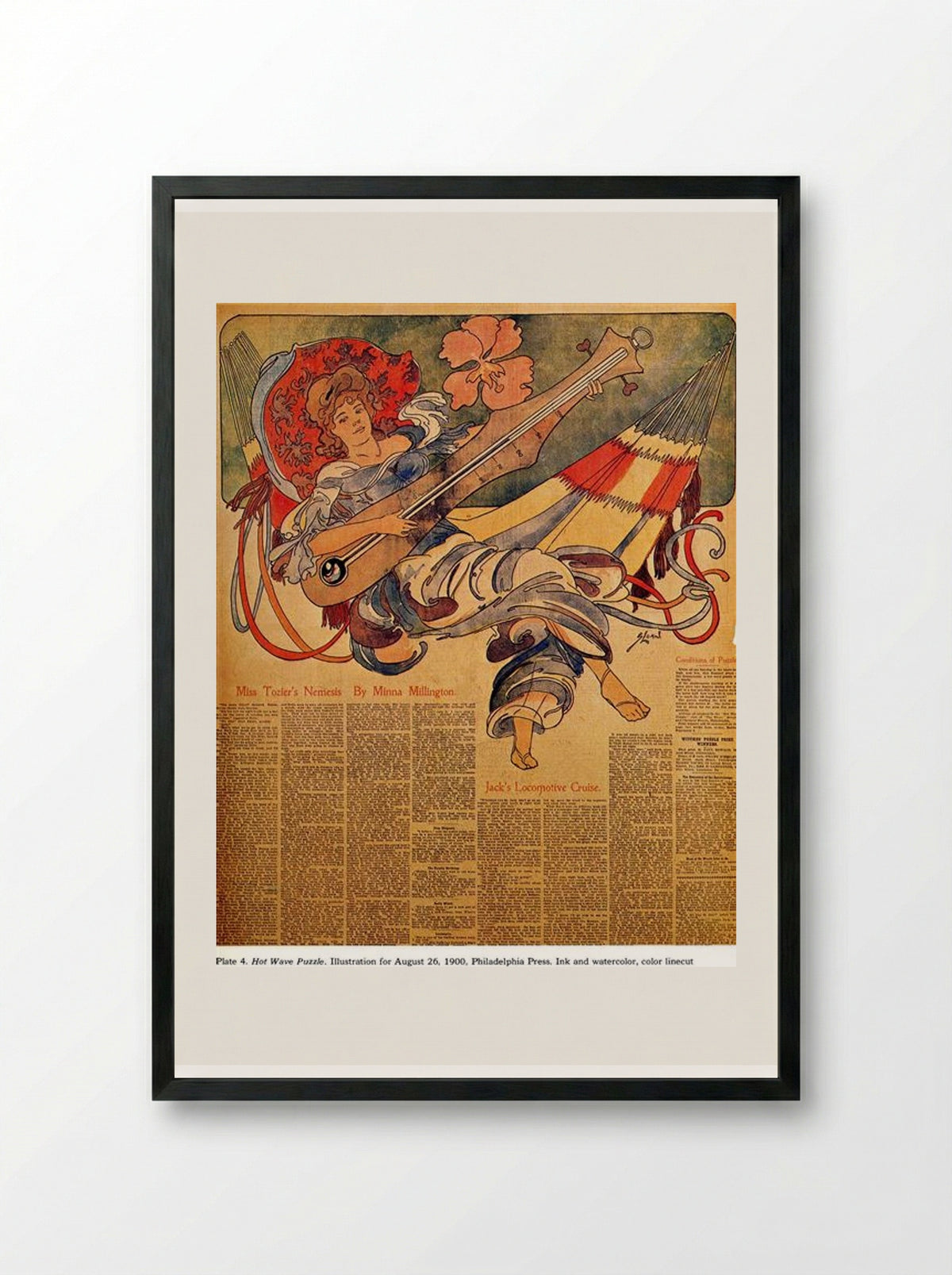 Hot Wave Puzzle - John French Sloan - Framed Print Black