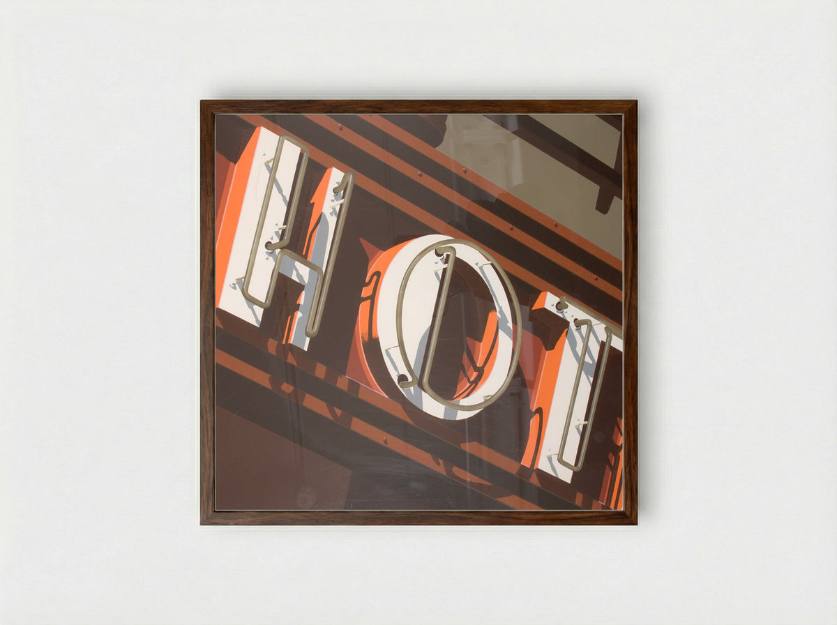 Hot - Robert Cottingham - Framed Print Dark Wood