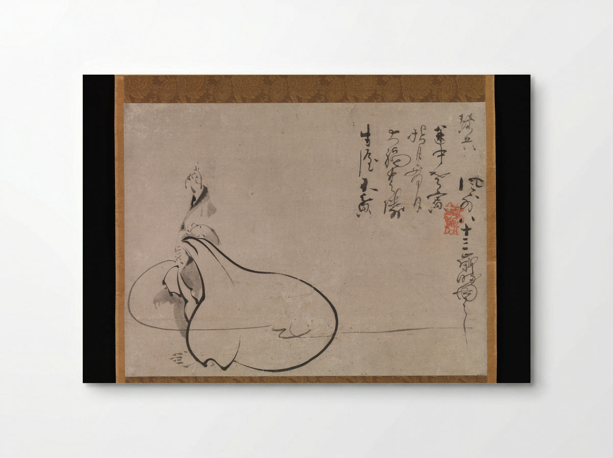 Hotei Pointing at the Moon - Fūgai Ekun - Poster