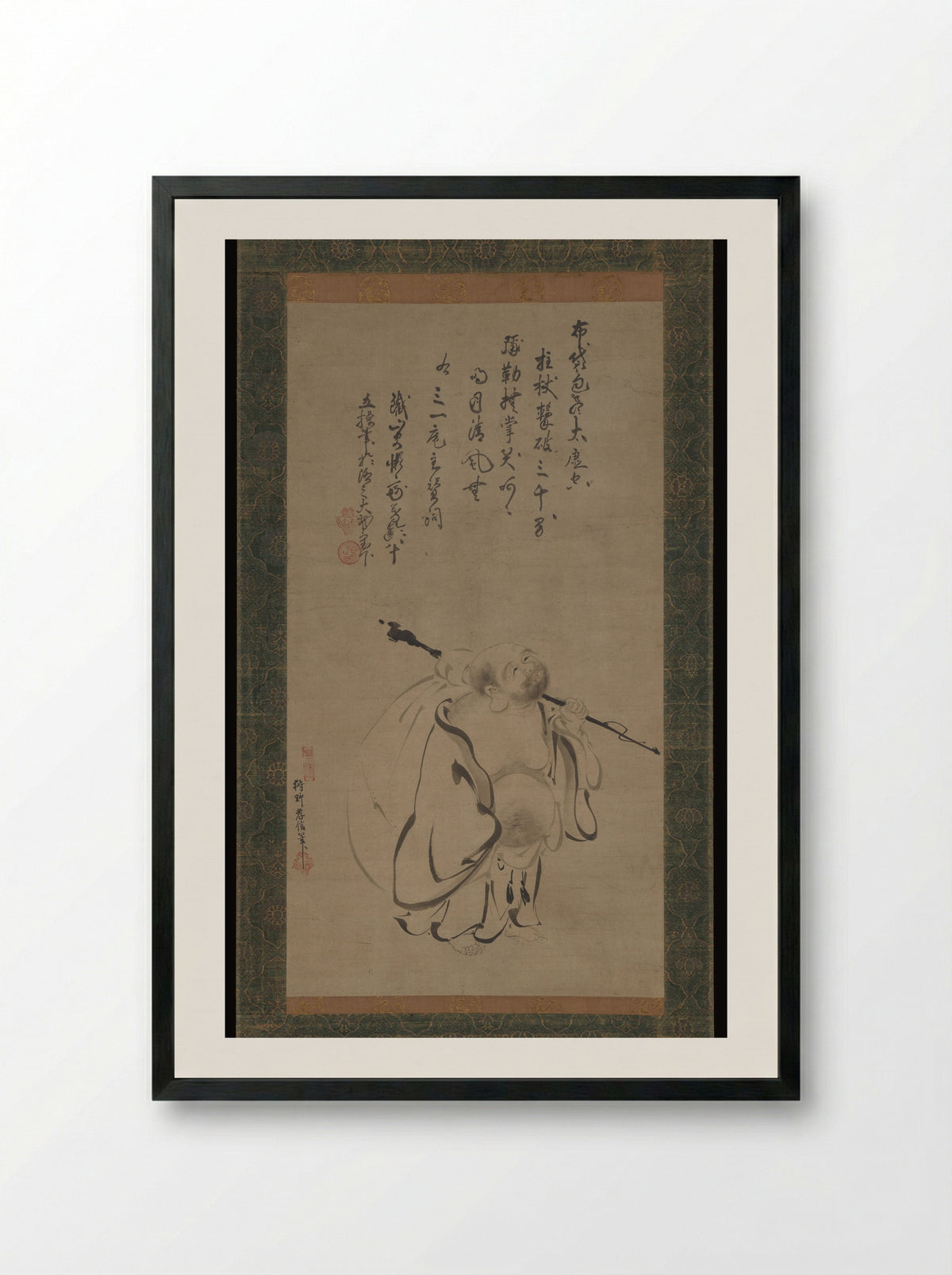 Hotei - Kano Takanobu - Framed Print Black